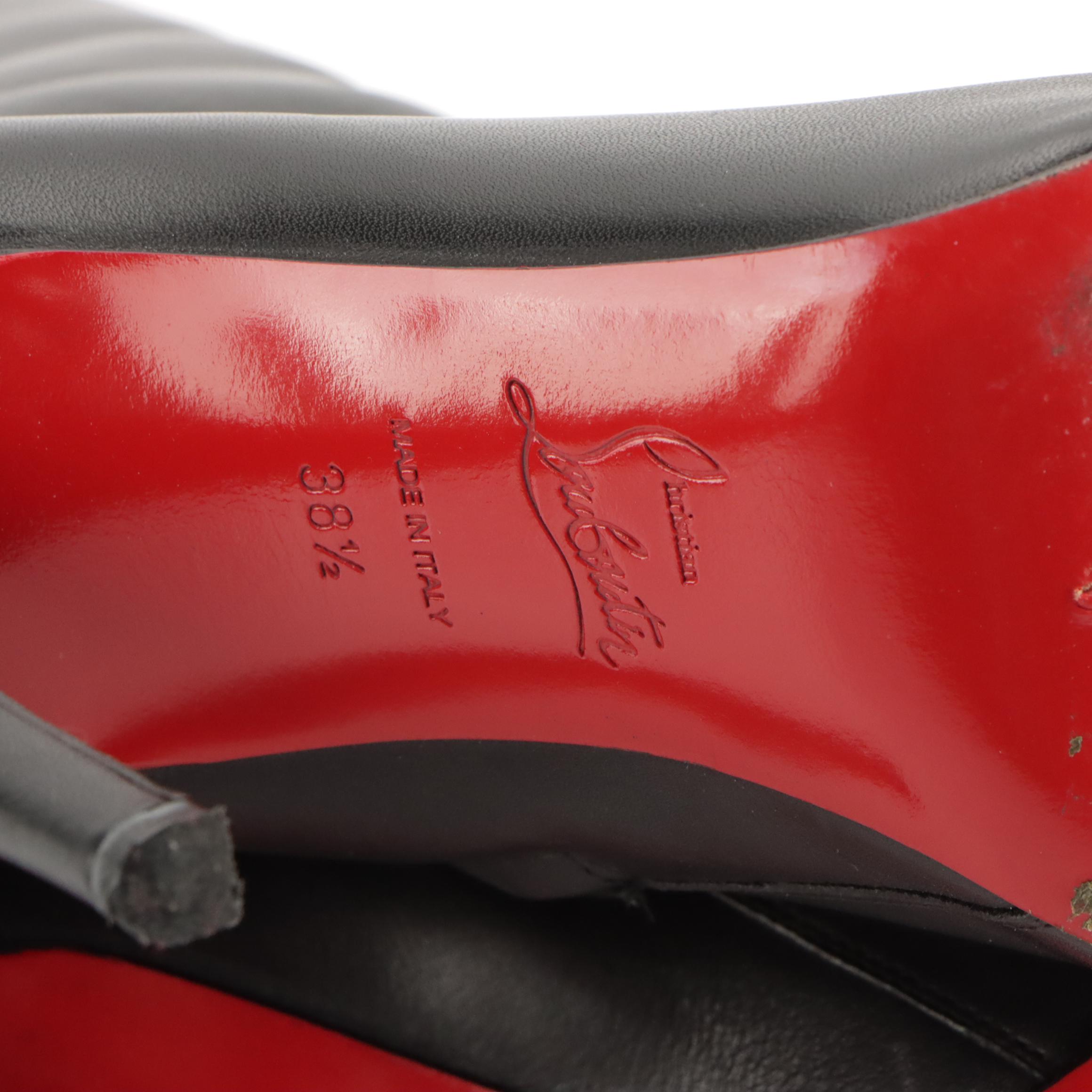 Christian Louboutin Black Calf Leather Stiletto Booties in Box