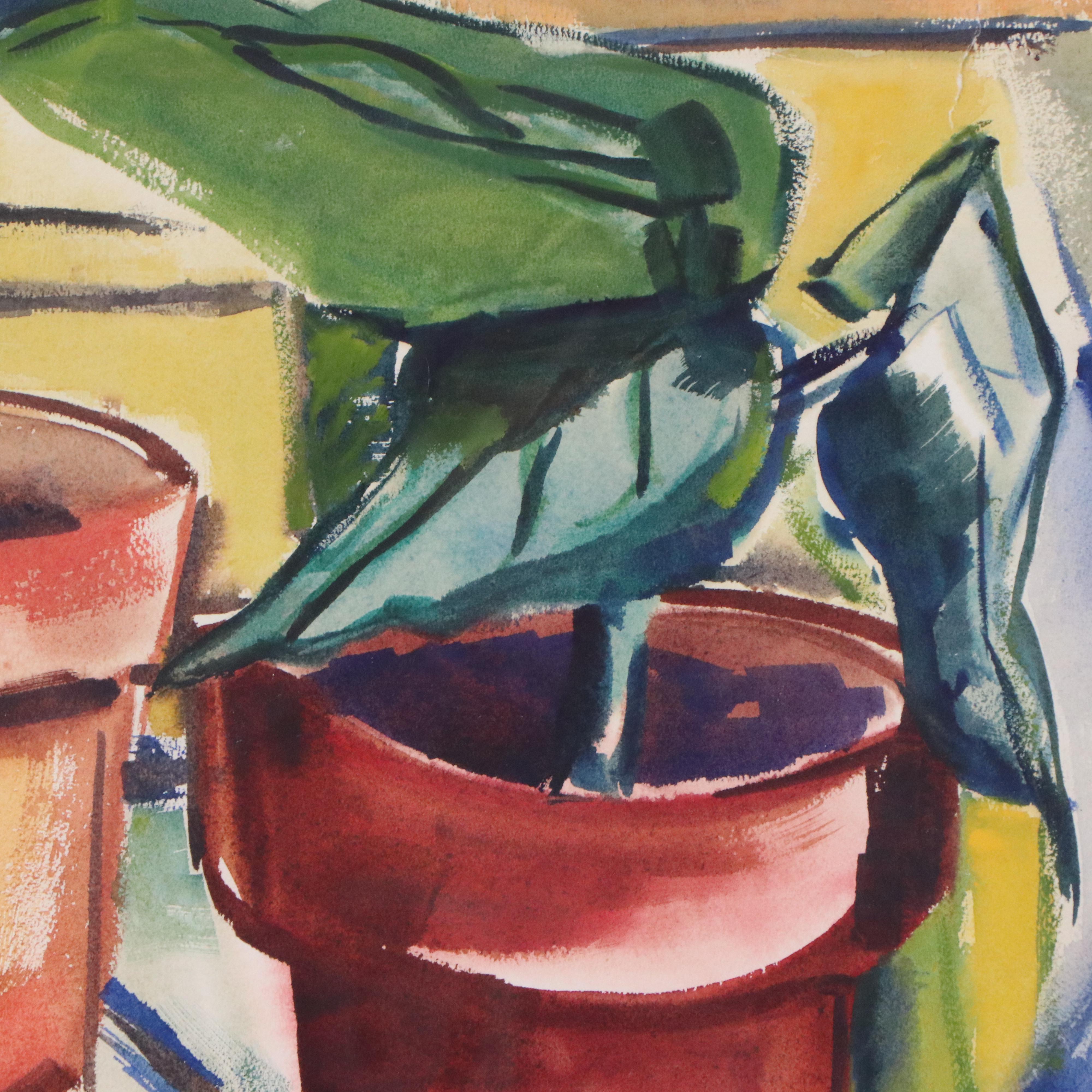 Patton Still Life Watercolor of Flower Pots