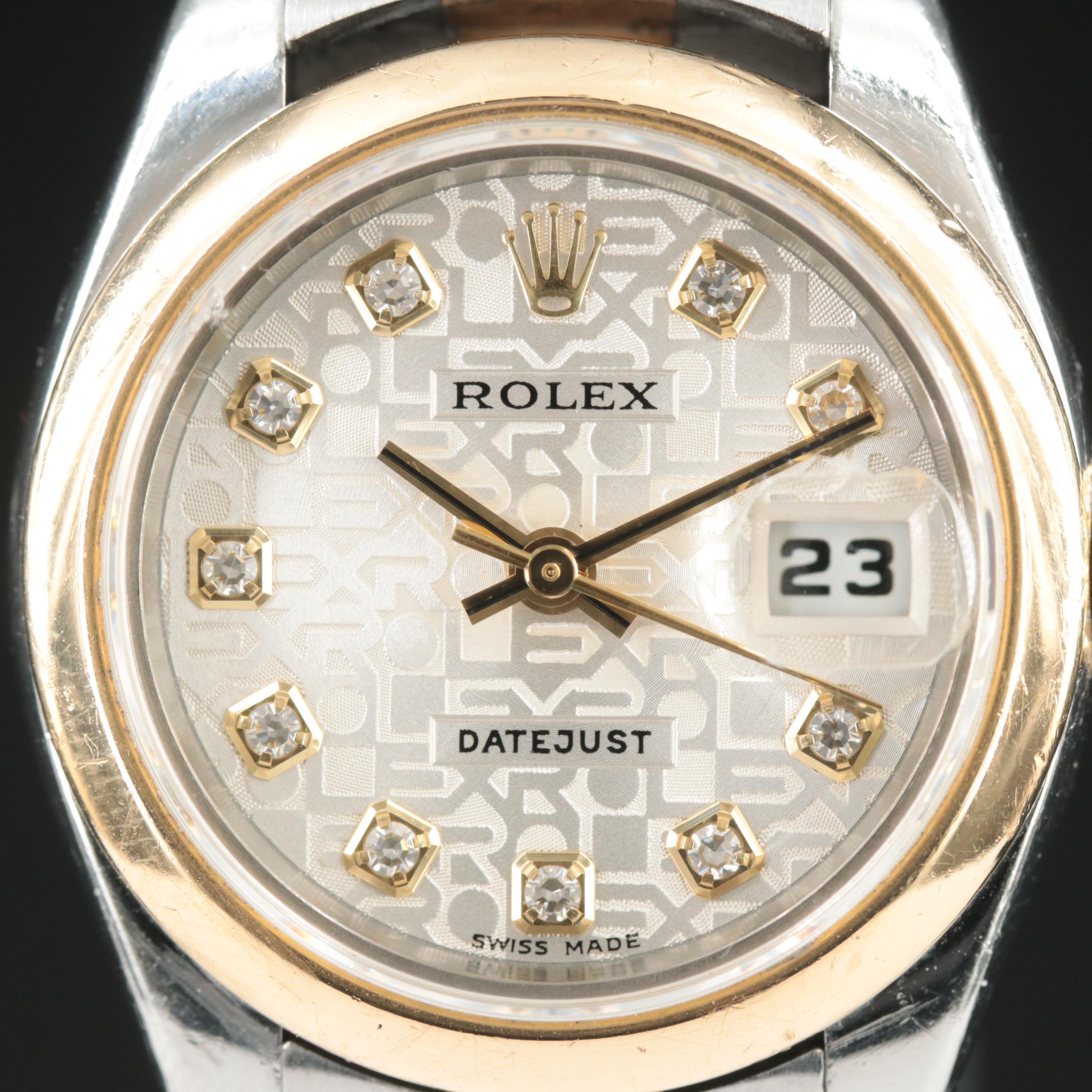 2004 Rolex Silver Jubilee Factory Diamond Dial Datejust Watch