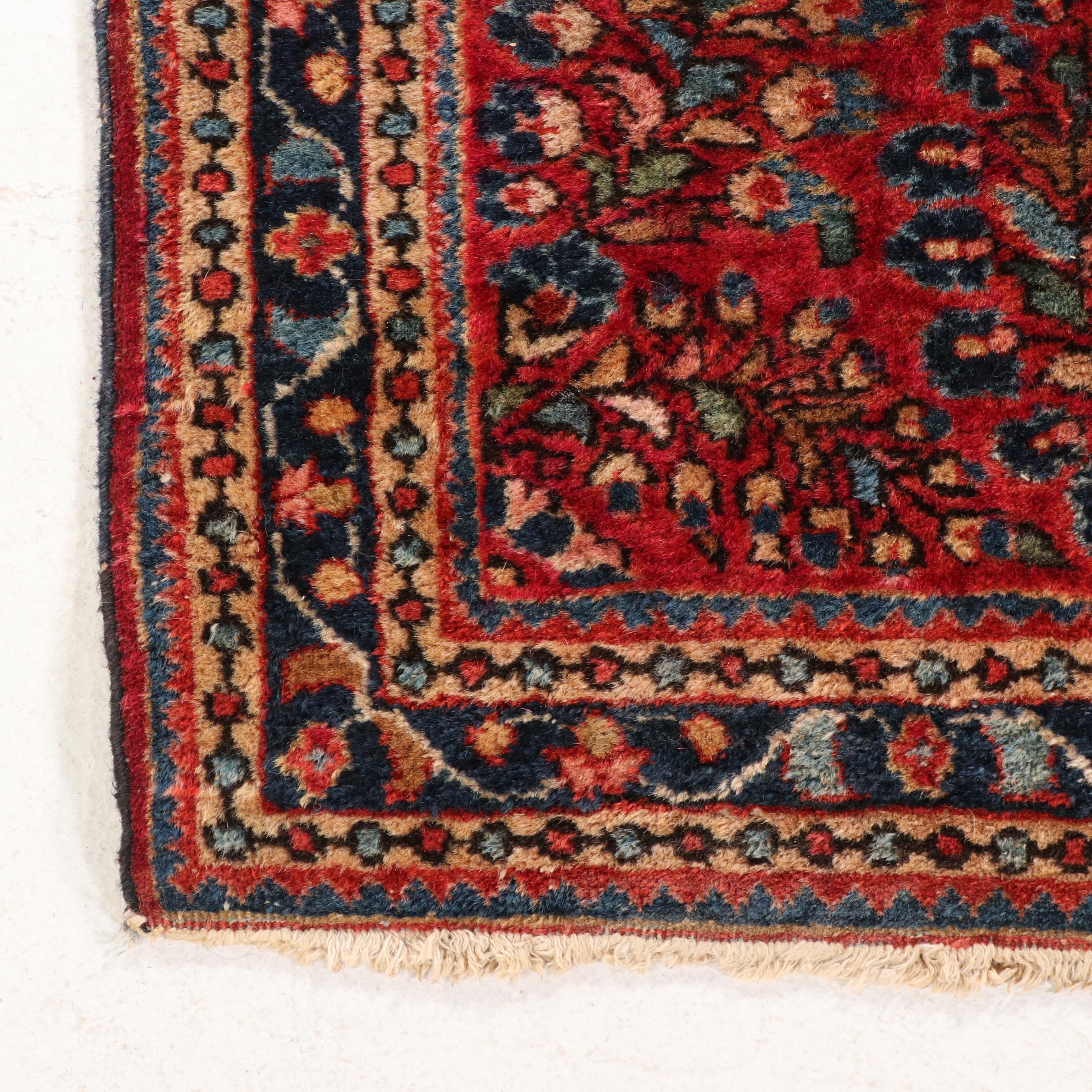 2'8 x 6'6 Hand-Knotted Persian Sarouk Carpet Runner