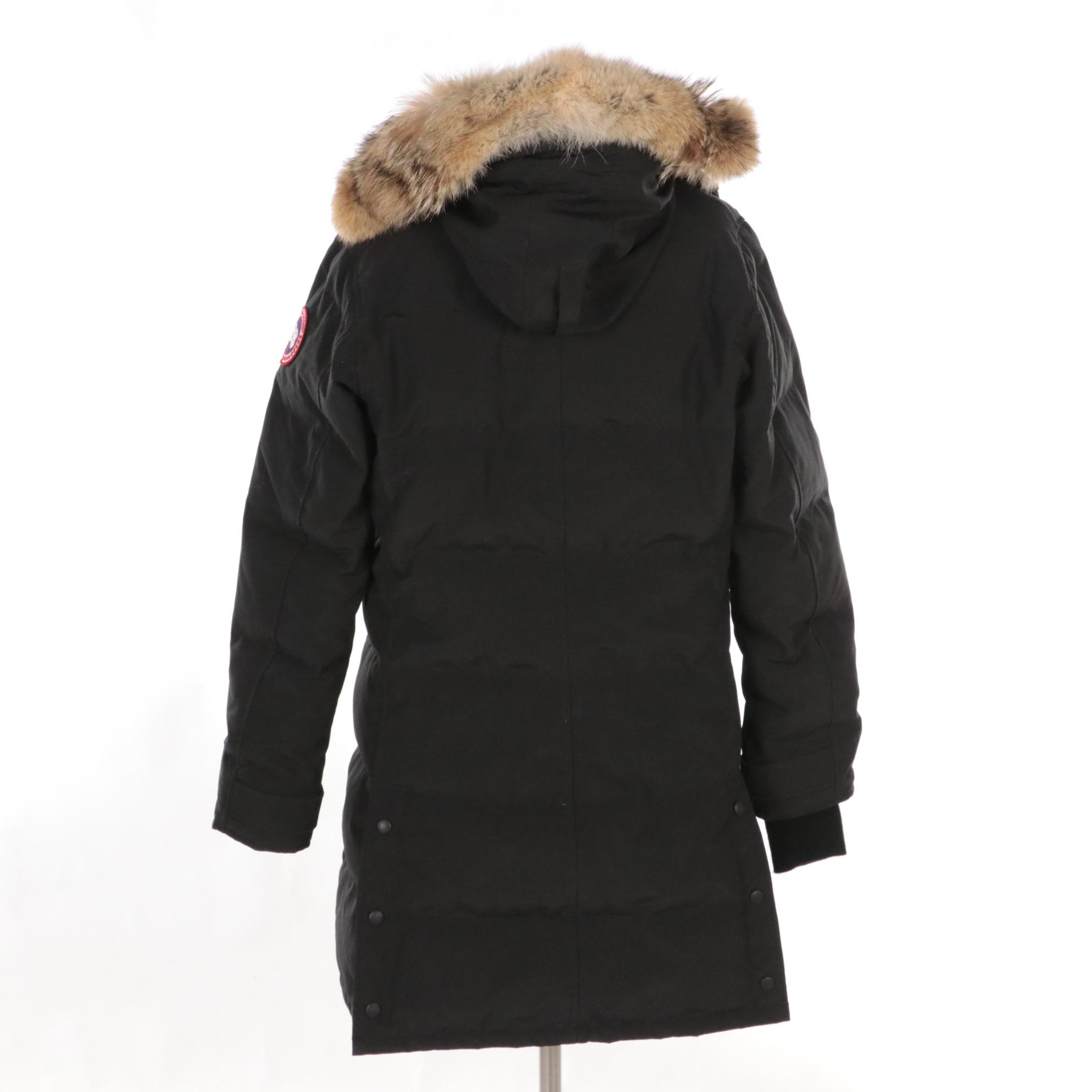 Canada Goose Black Shelburne Parka Heritage With Coyote Fur Hood Trim