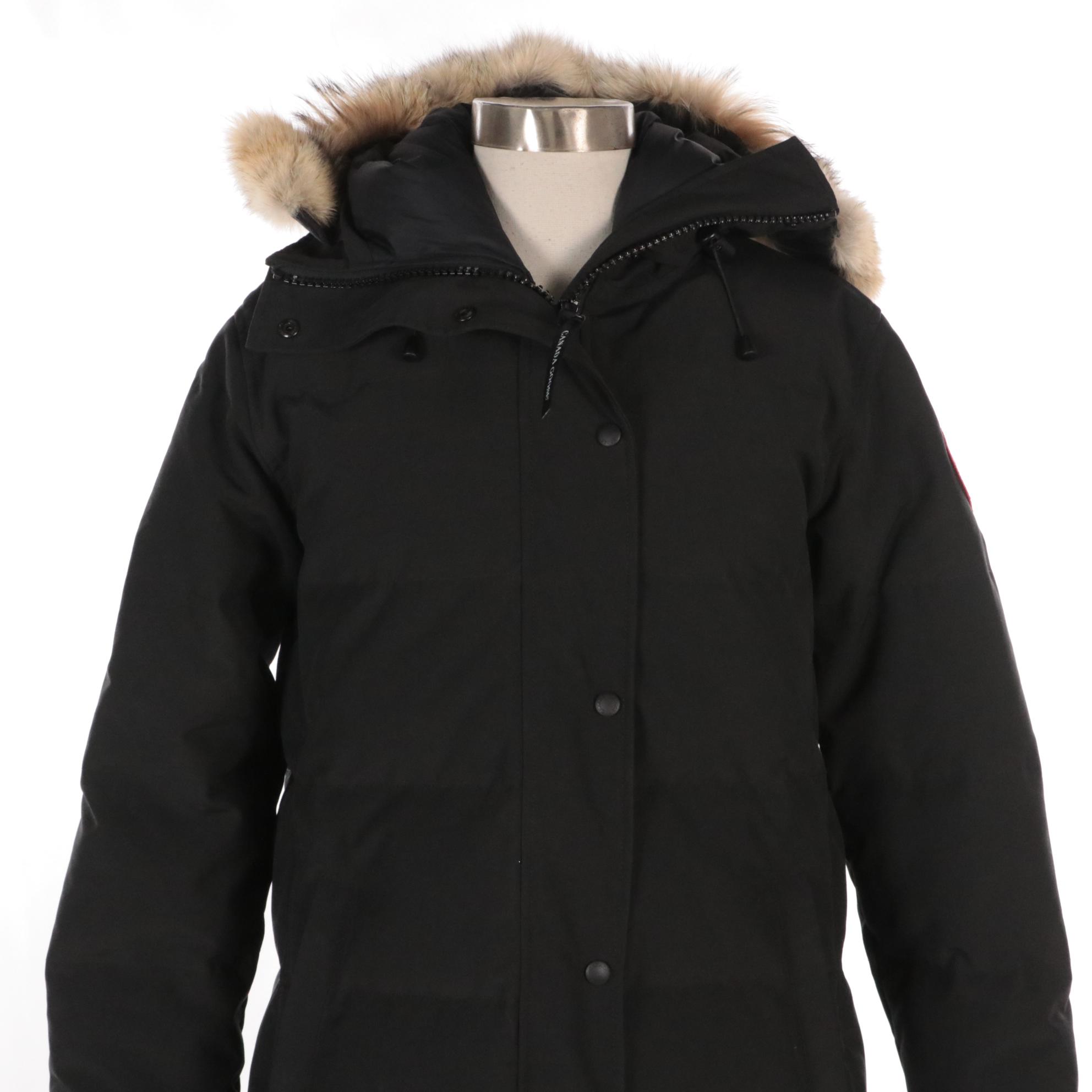Canada Goose Black Shelburne Parka Heritage With Coyote Fur Hood Trim
