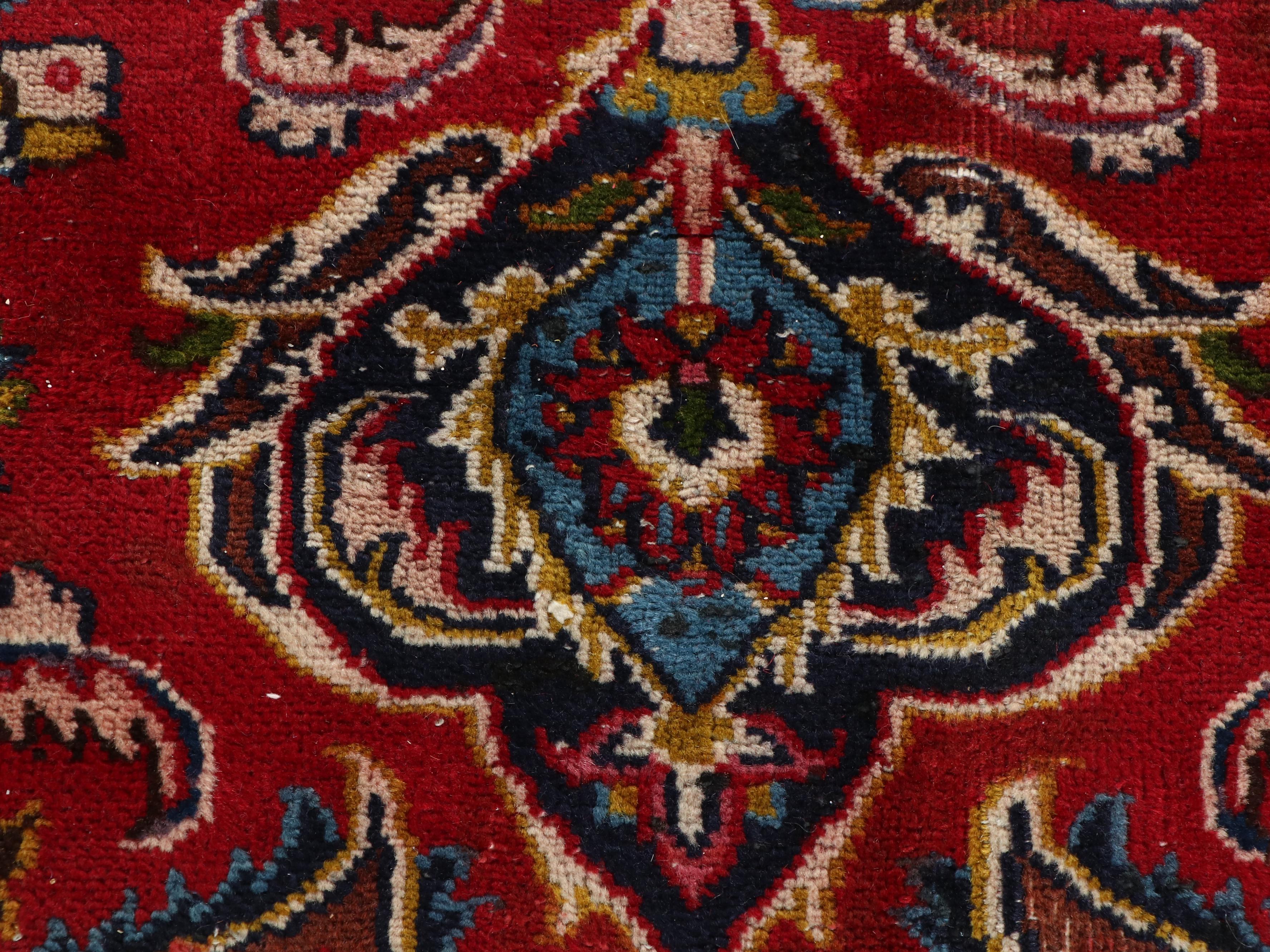 9' x 12'3 Hand-Knotted Persian Mashhad Room-Sized Rug