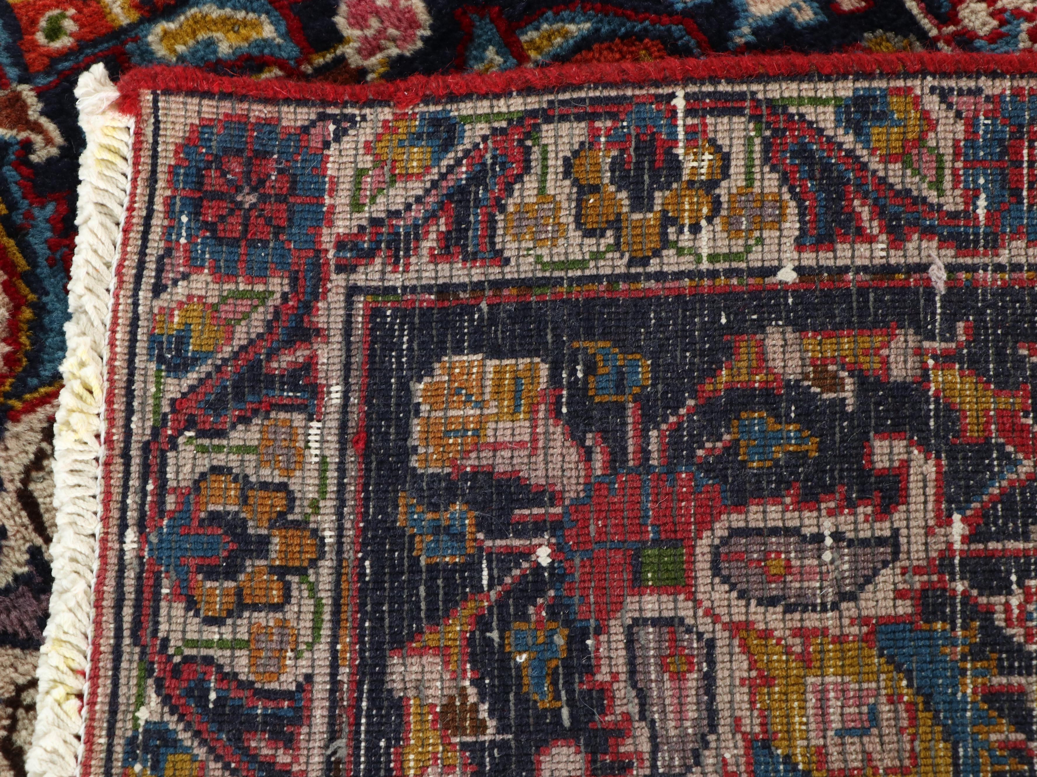 9' x 12'3 Hand-Knotted Persian Mashhad Room-Sized Rug