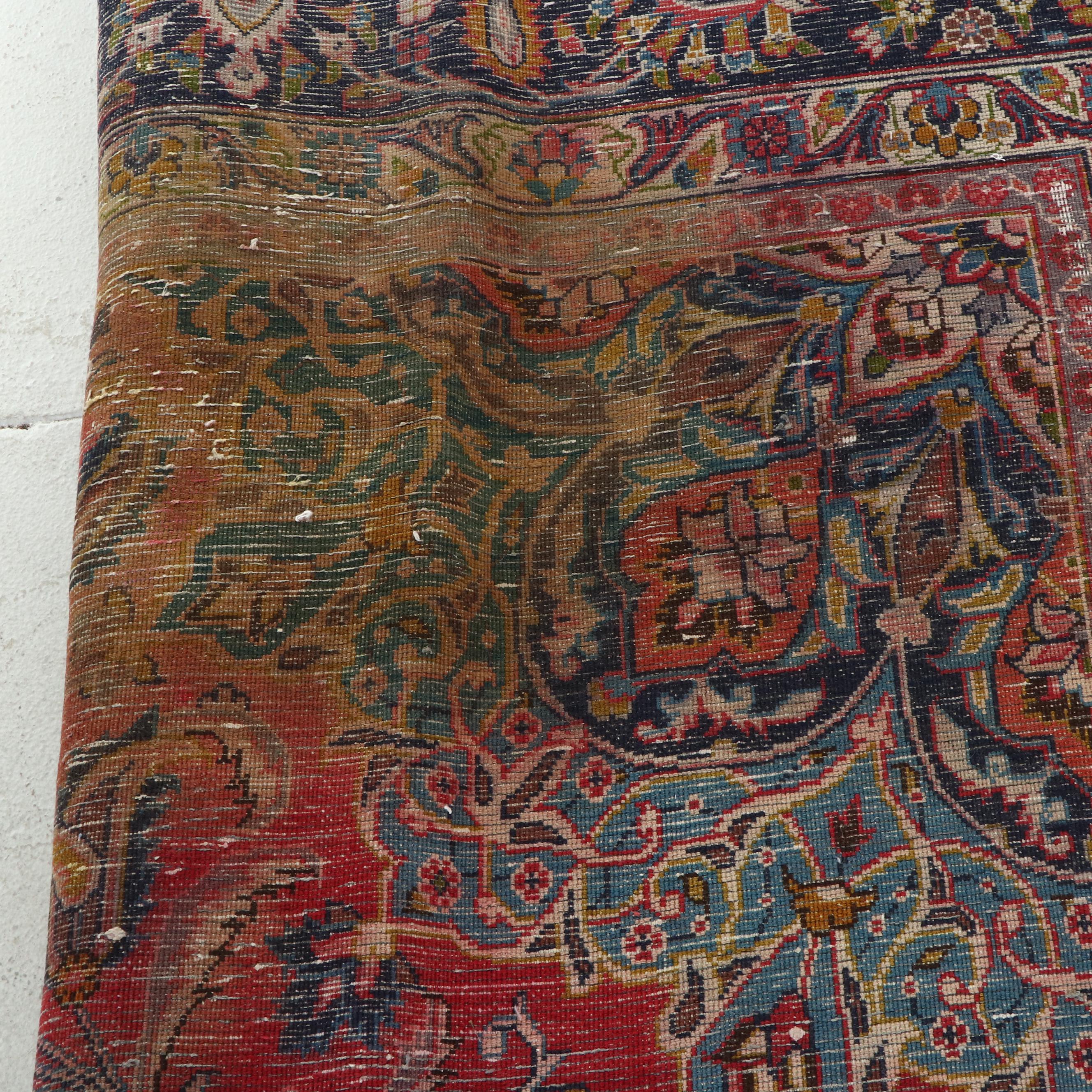 9' x 12'3 Hand-Knotted Persian Mashhad Room-Sized Rug