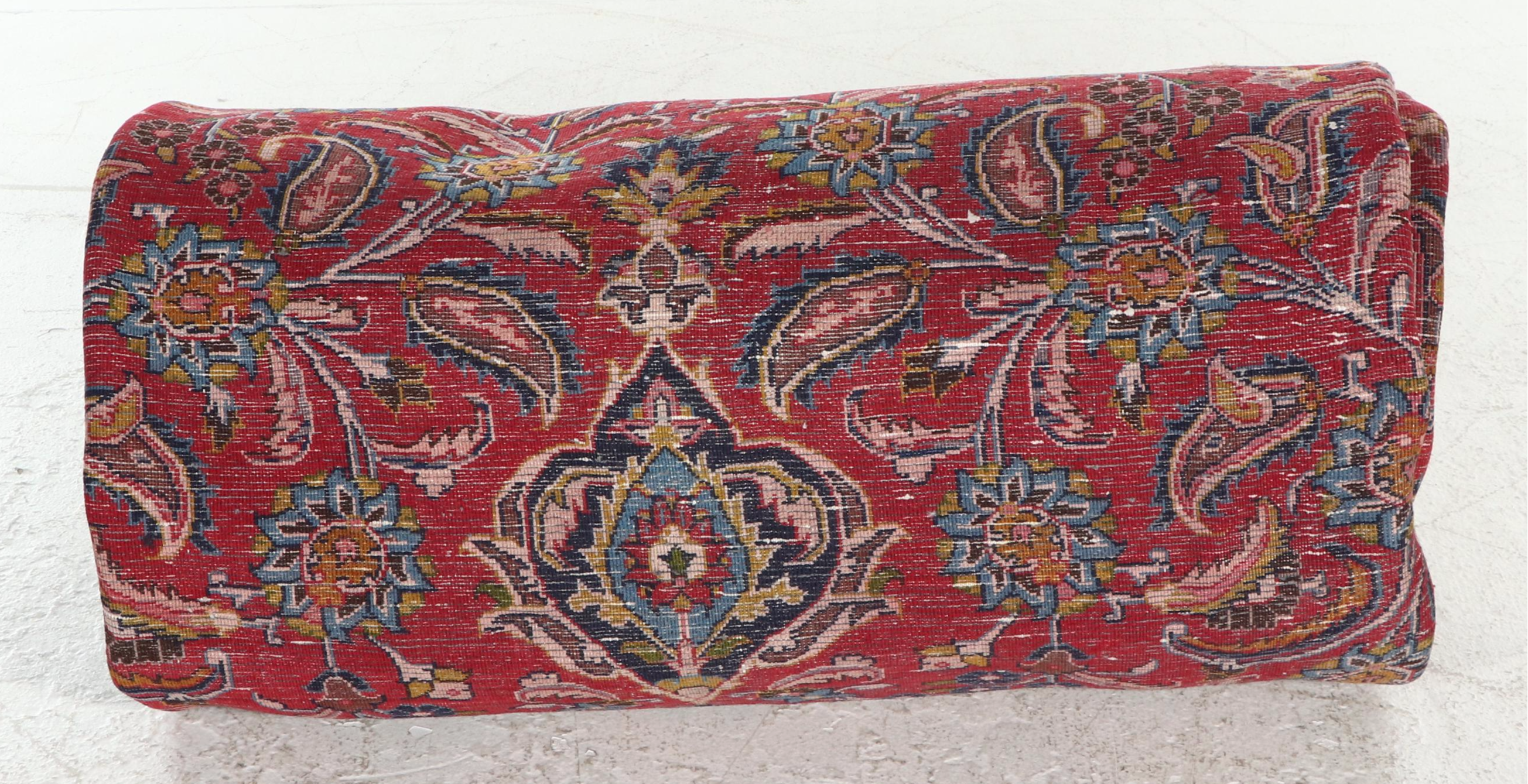 9' x 12'3 Hand-Knotted Persian Mashhad Room-Sized Rug