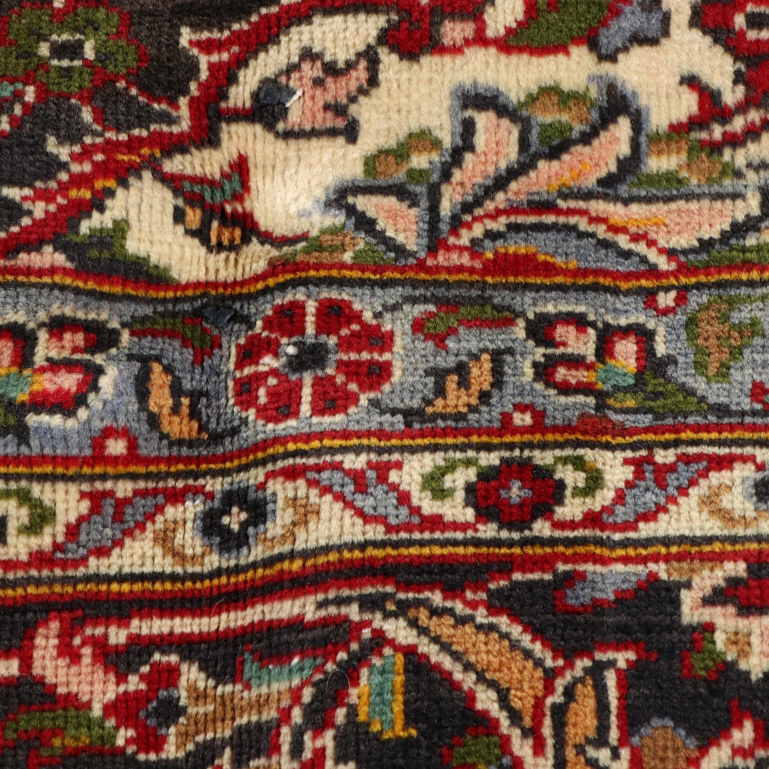 9'5 x 12'6 Hand-Knotted Persian Kashan Room-Sized Rug