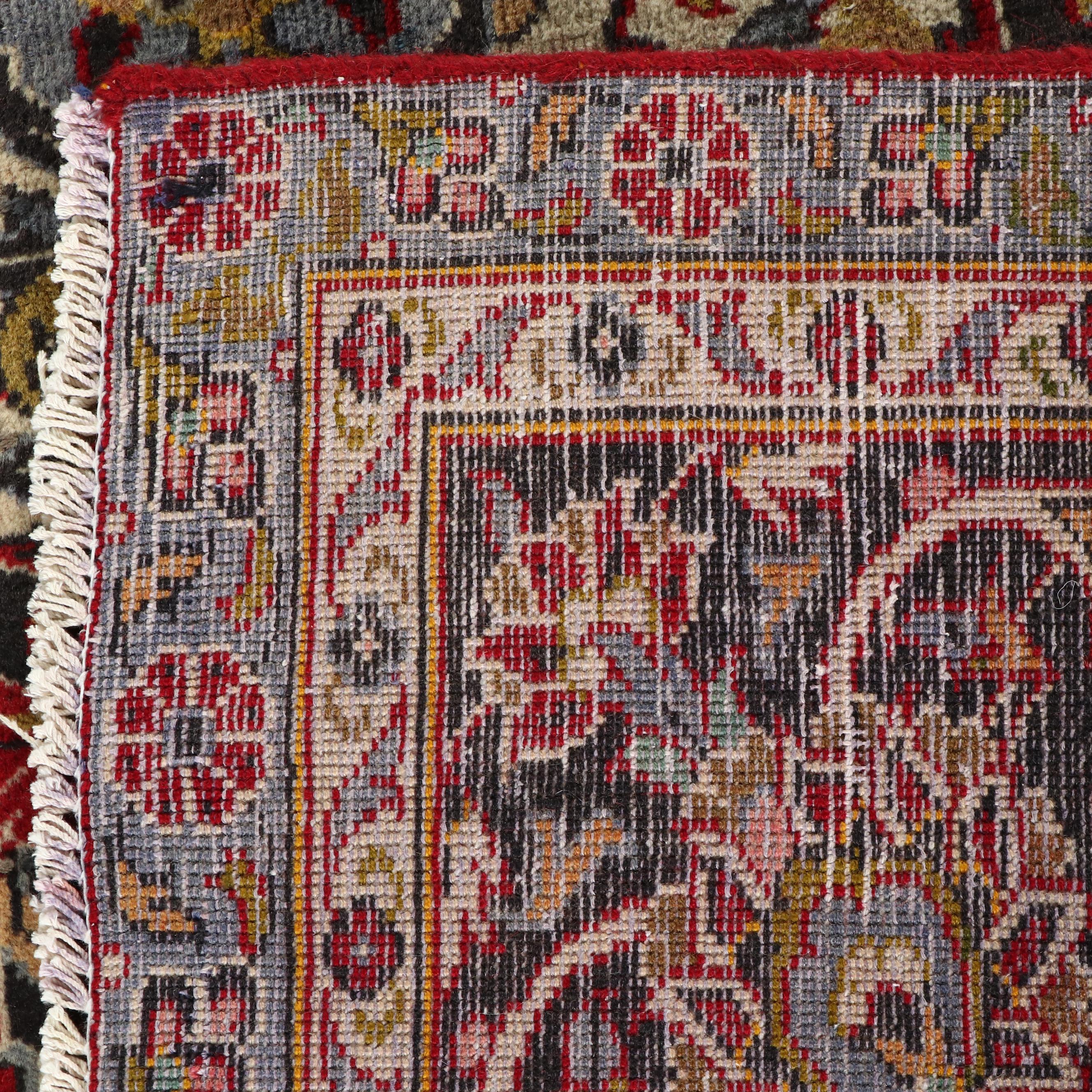 9'5 x 12'6 Hand-Knotted Persian Kashan Room-Sized Rug