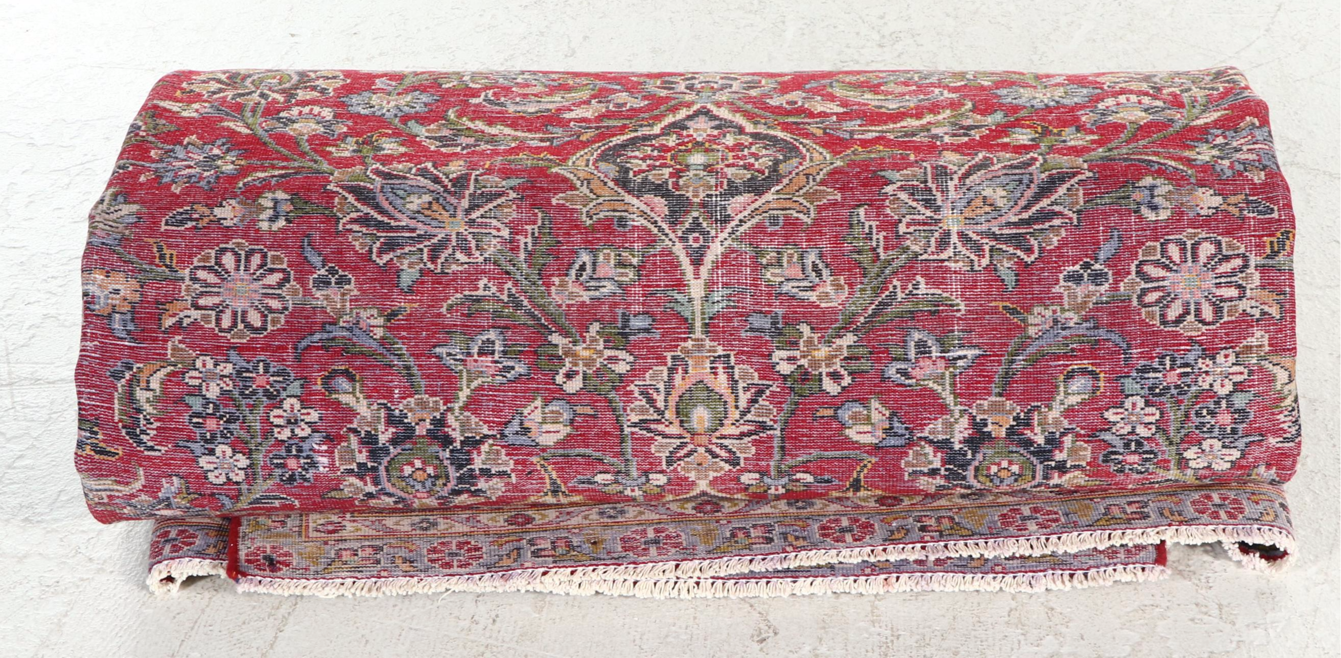 9'5 x 12'6 Hand-Knotted Persian Kashan Room-Sized Rug