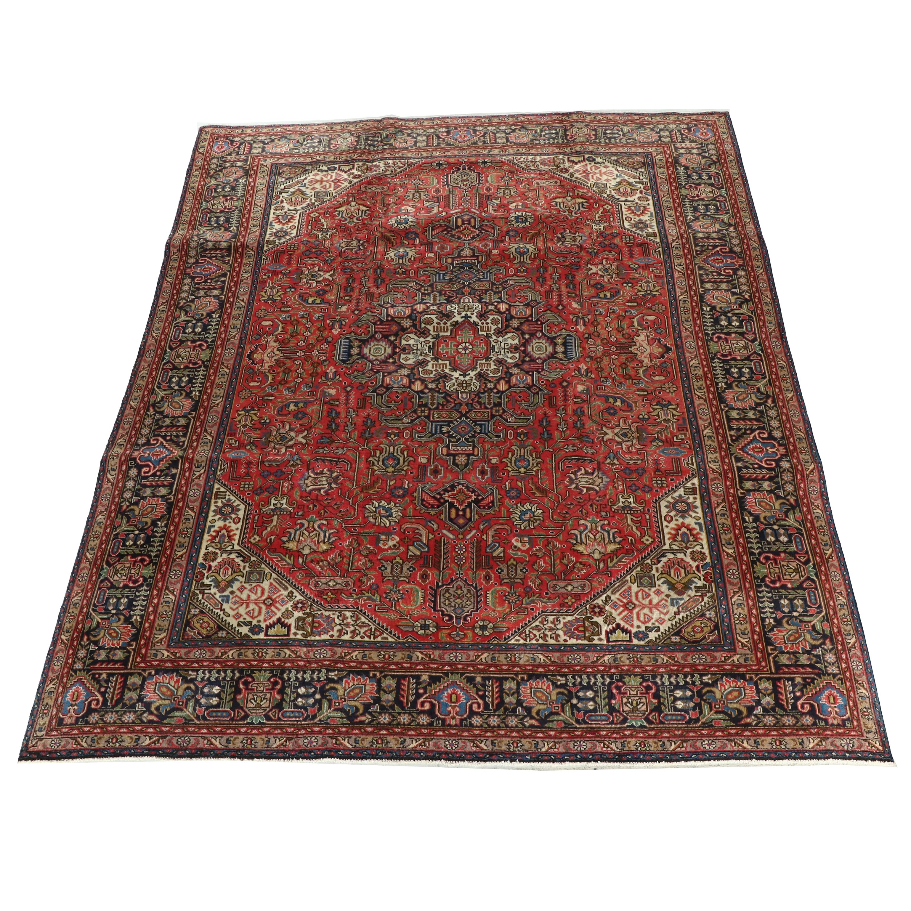 9'6 x 12'6 Hand-Knotted Persian Heriz Room-Sized Rug