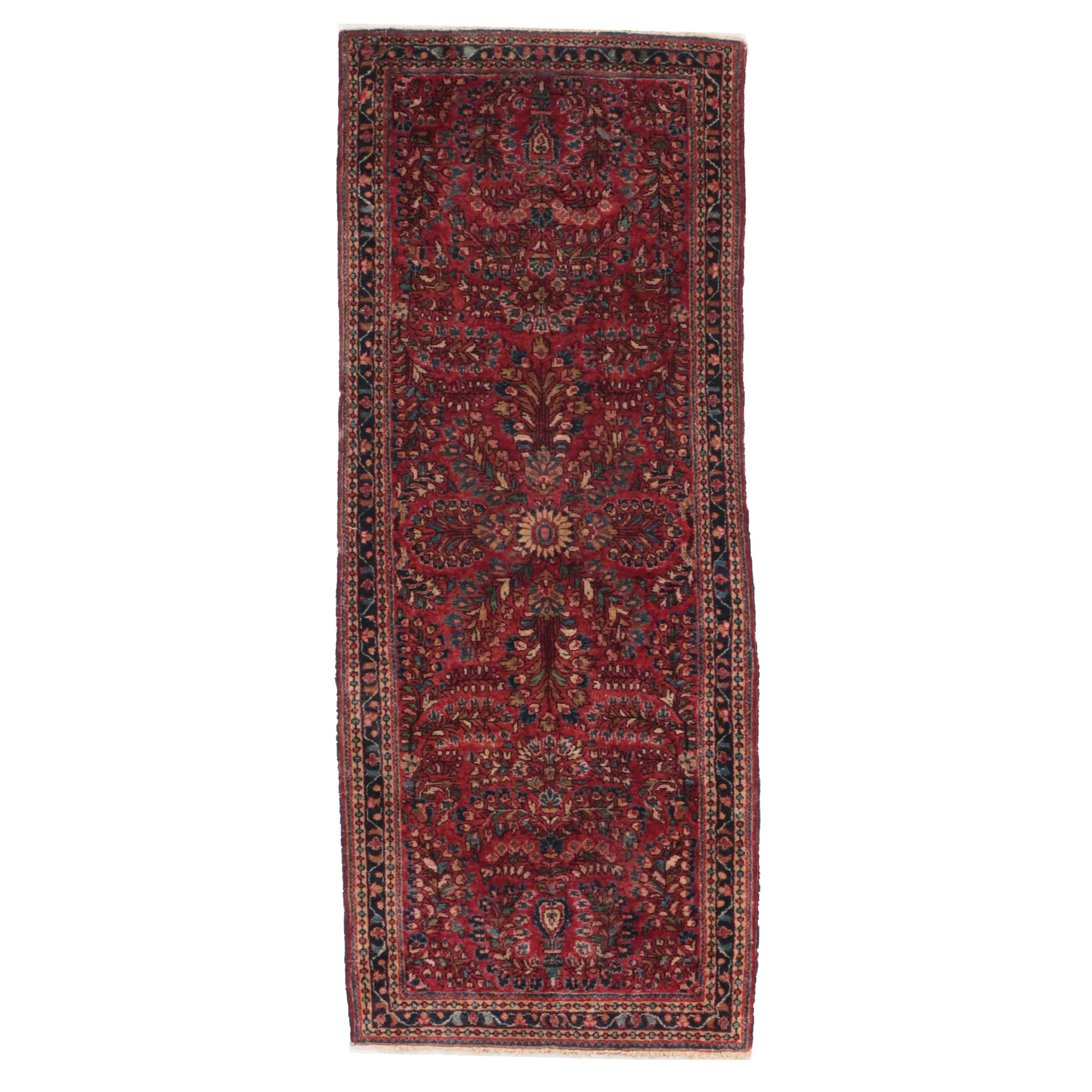 2'8 x 6'6 Hand-Knotted Persian Sarouk Carpet Runner