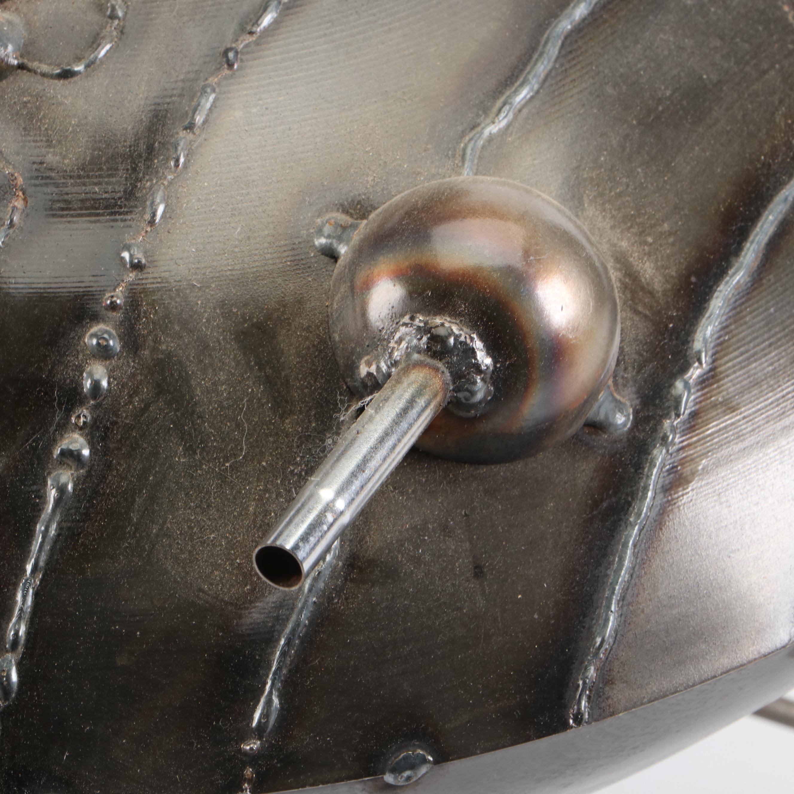 Monstrous Alien Invader in UFO Modified Wok Metal Artwork