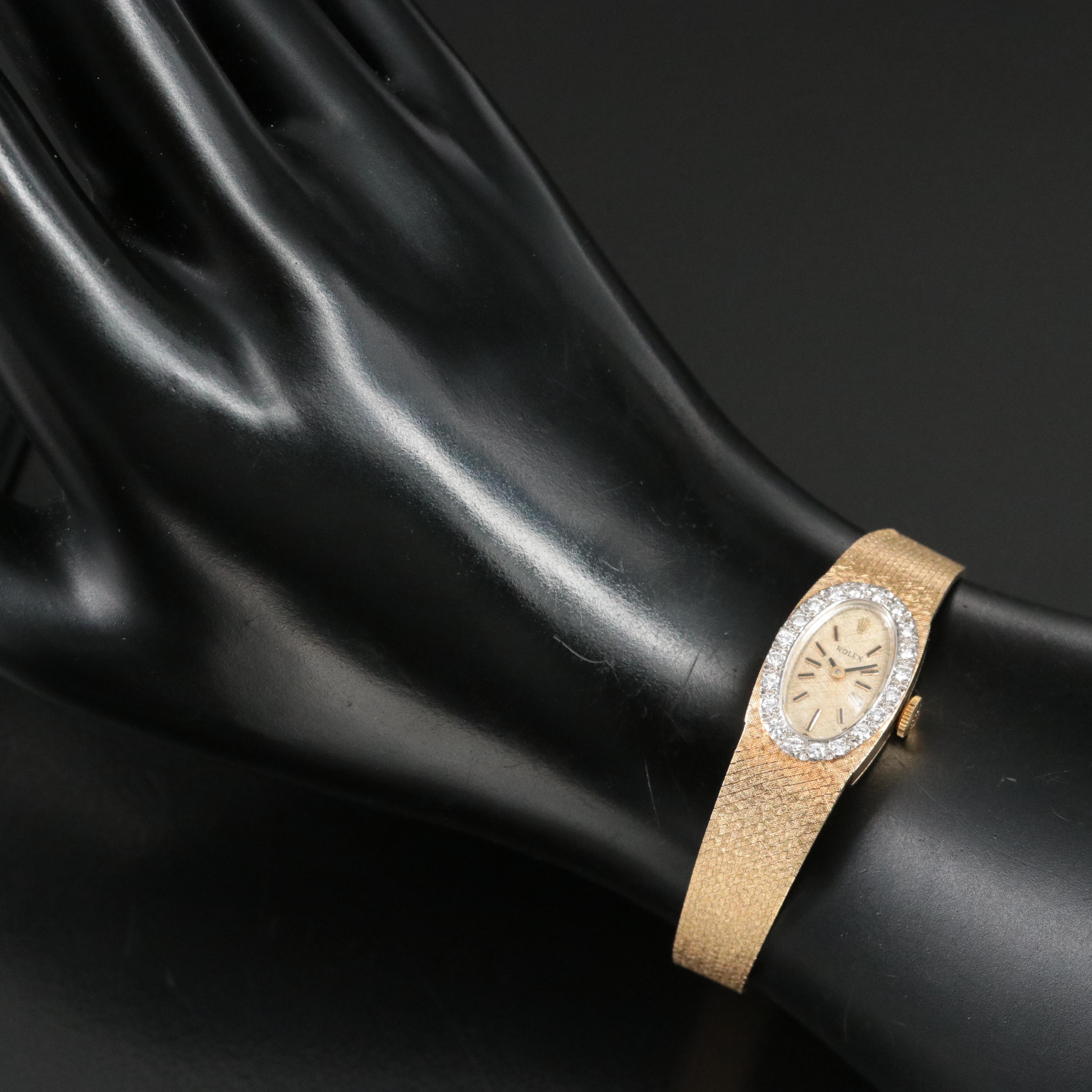 Vintage Rolex 14K Diamond Watch