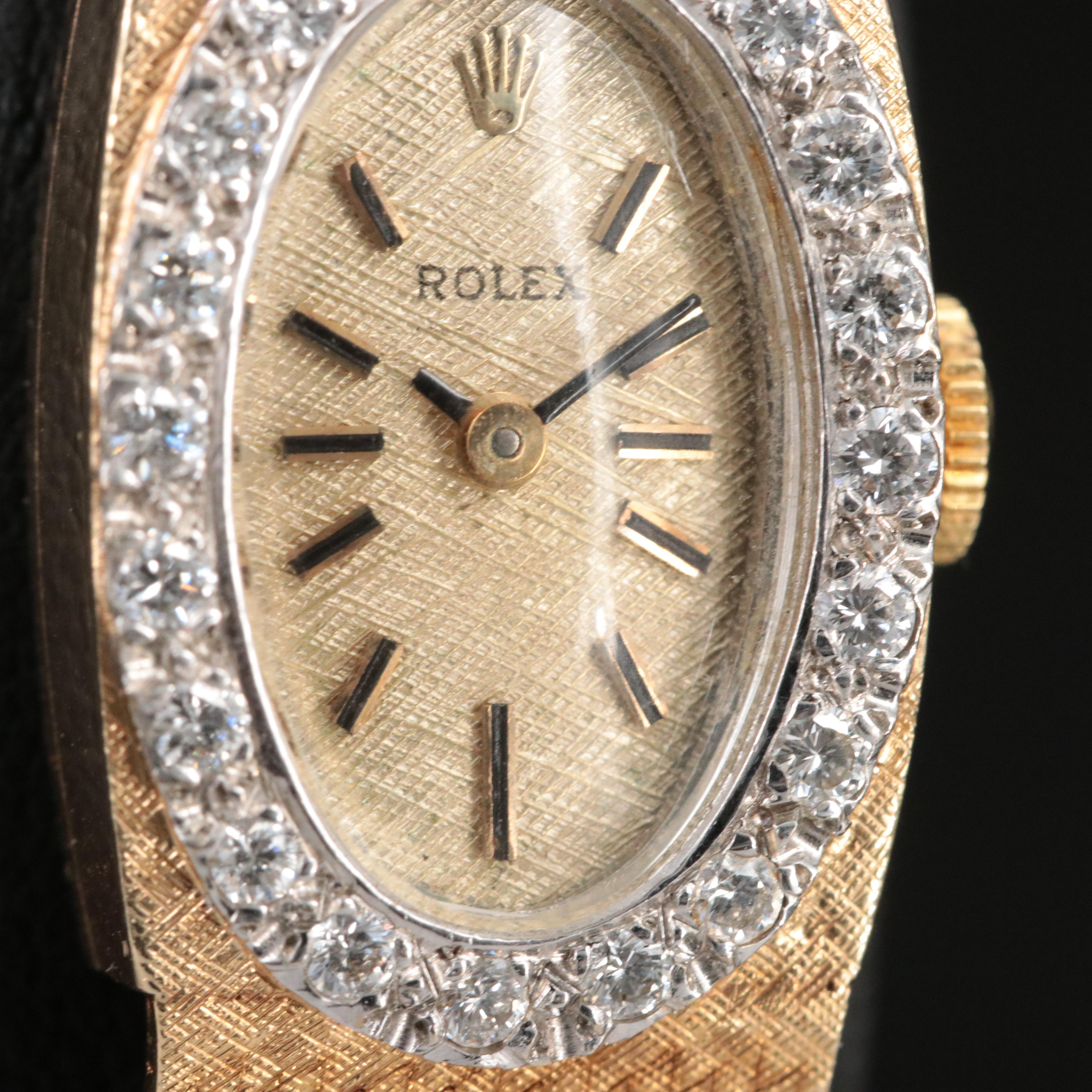 Vintage Rolex 14K Diamond Watch