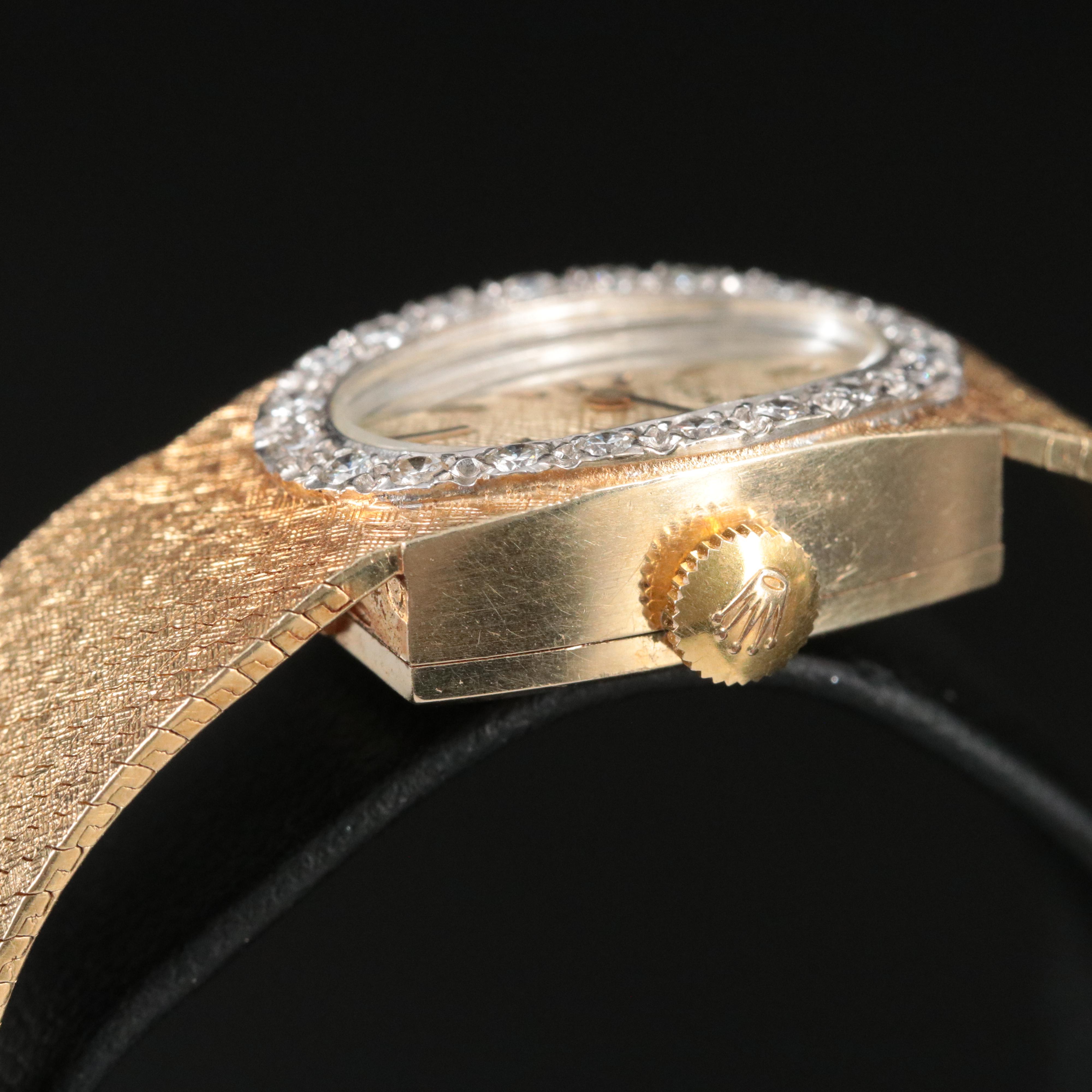 Vintage Rolex 14K Diamond Watch