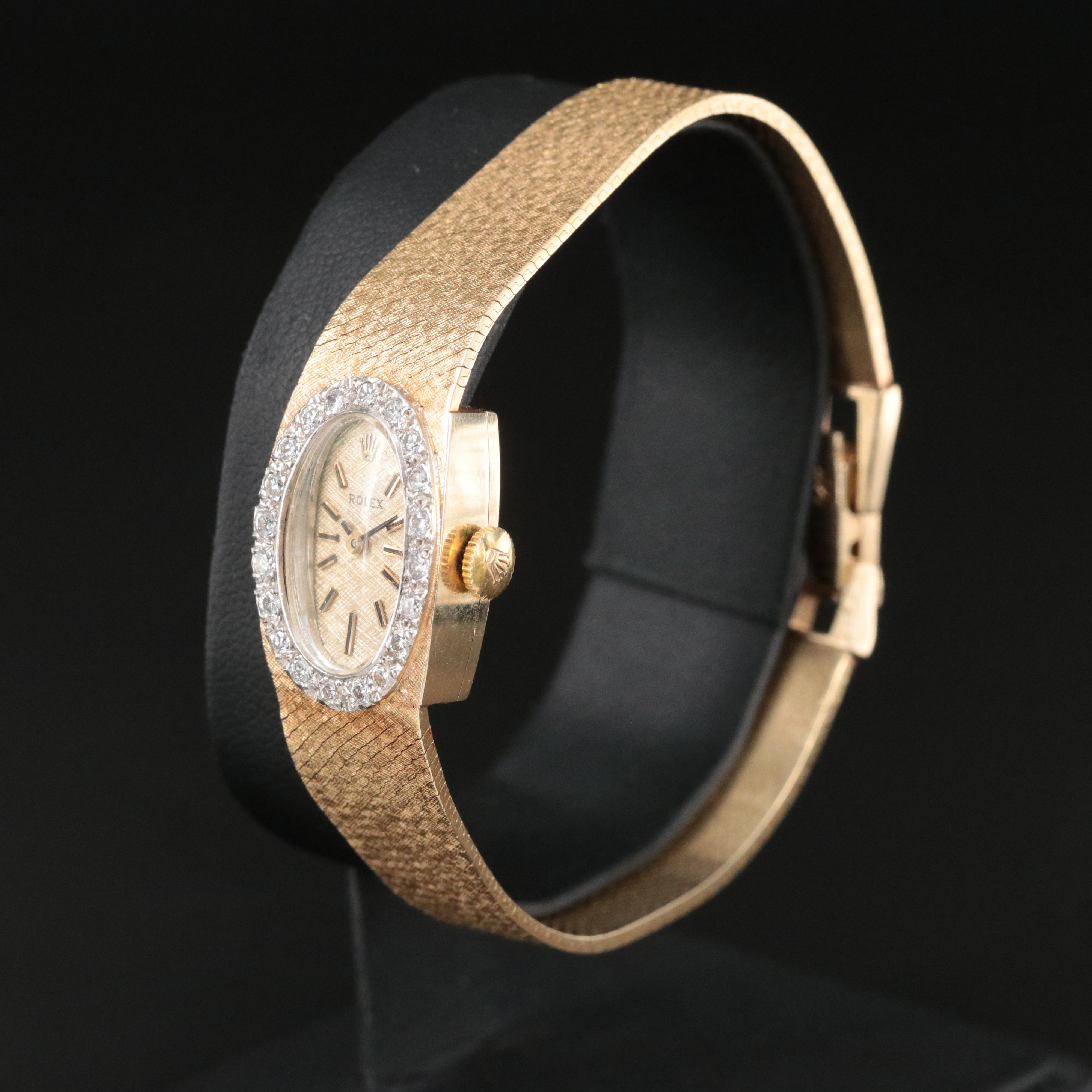 Vintage Rolex 14K Diamond Watch