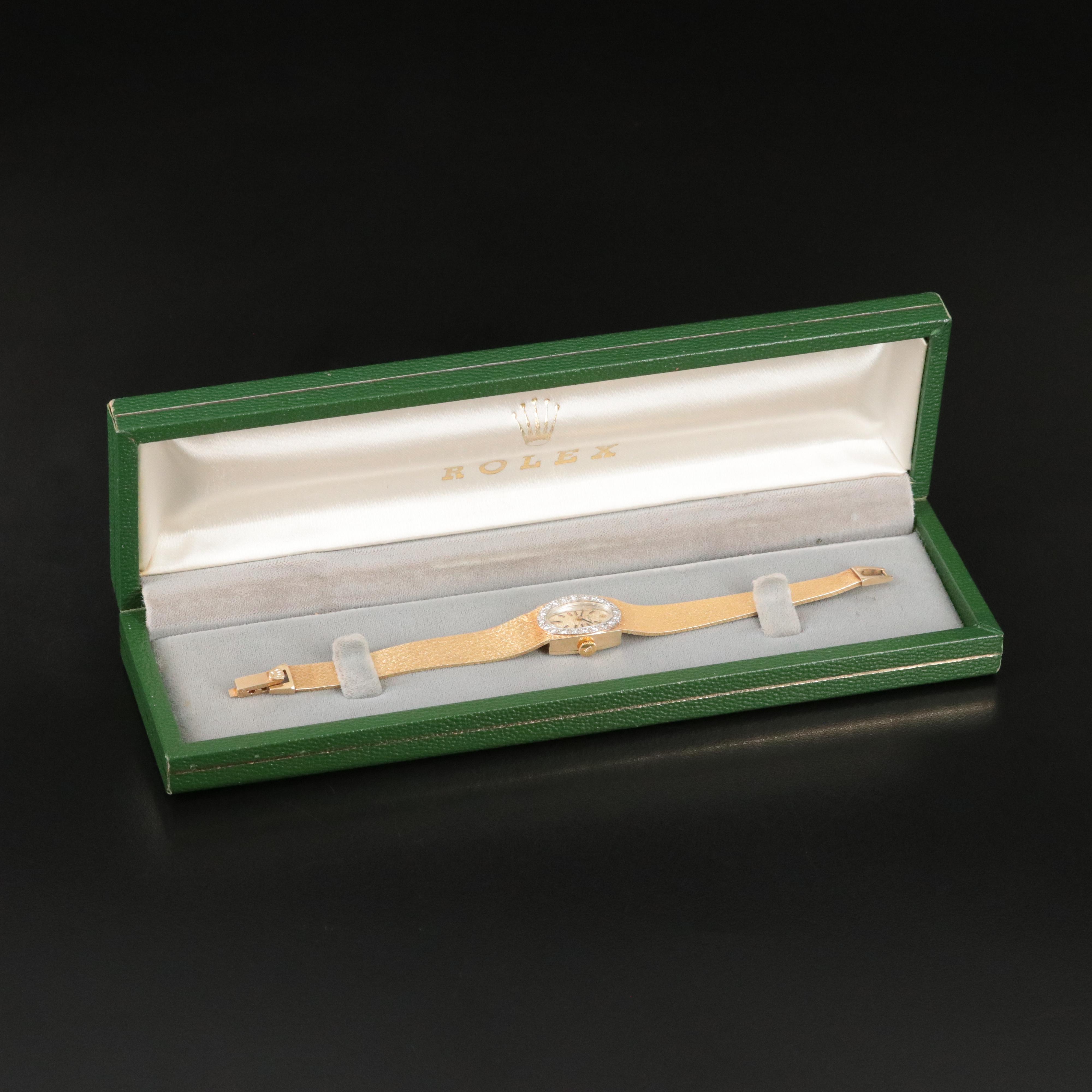 Vintage Rolex 14K Diamond Watch