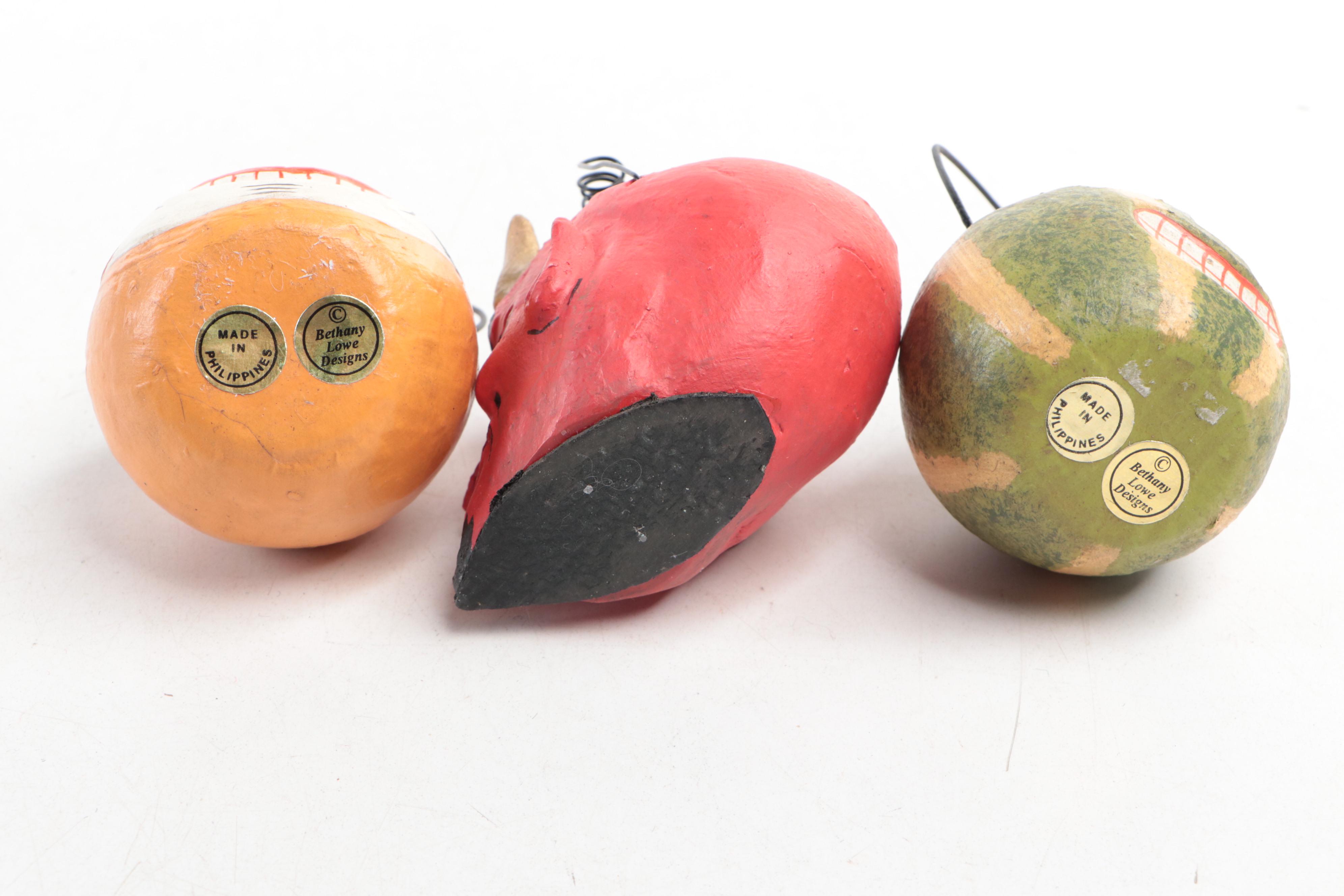 Bethany Lowe Designs Folk Art Style Papier-Mâché Halloween Candy Buckets