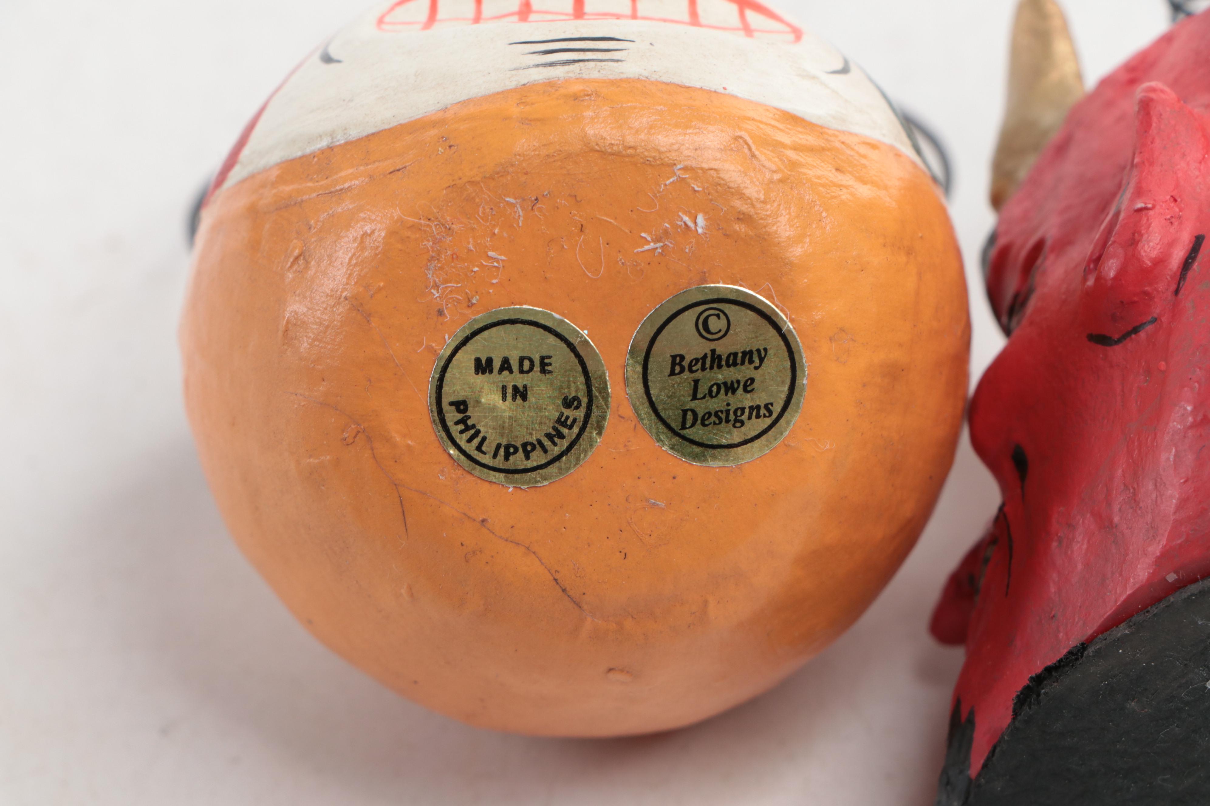 Bethany Lowe Designs Folk Art Style Papier-Mâché Halloween Candy Buckets