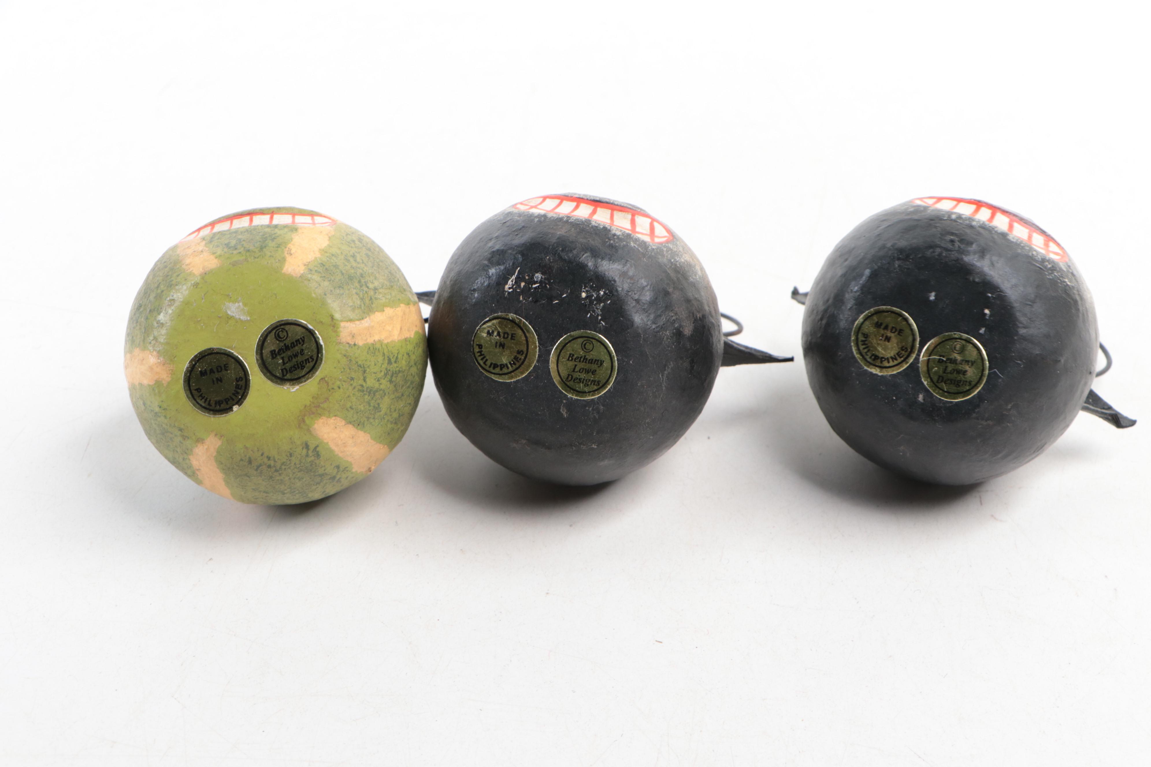 Bethany Lowe Designs Folk Art Style Papier-Mâché Halloween Candy Buckets