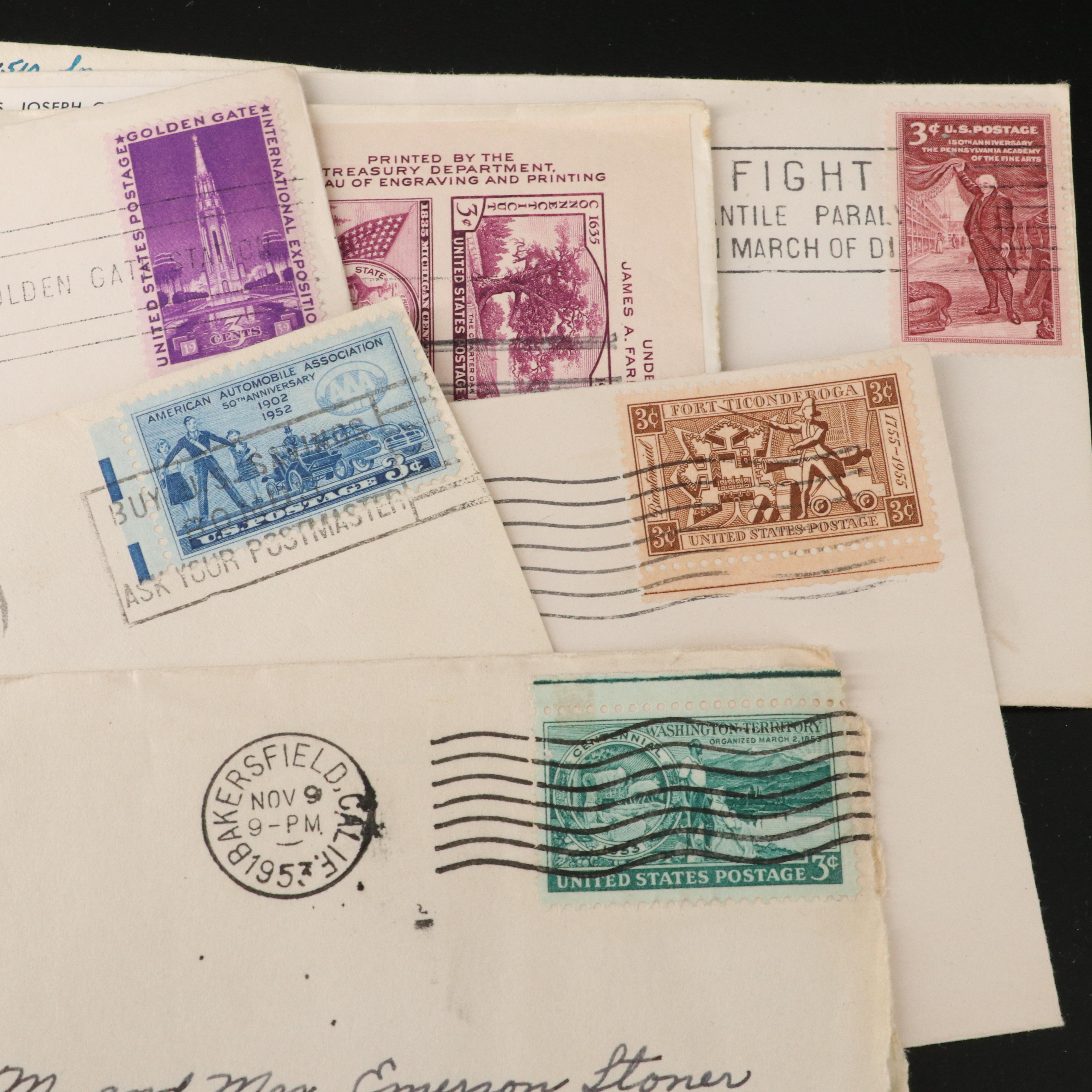 252 U.S. Postal Covers, 1917 to 1990s