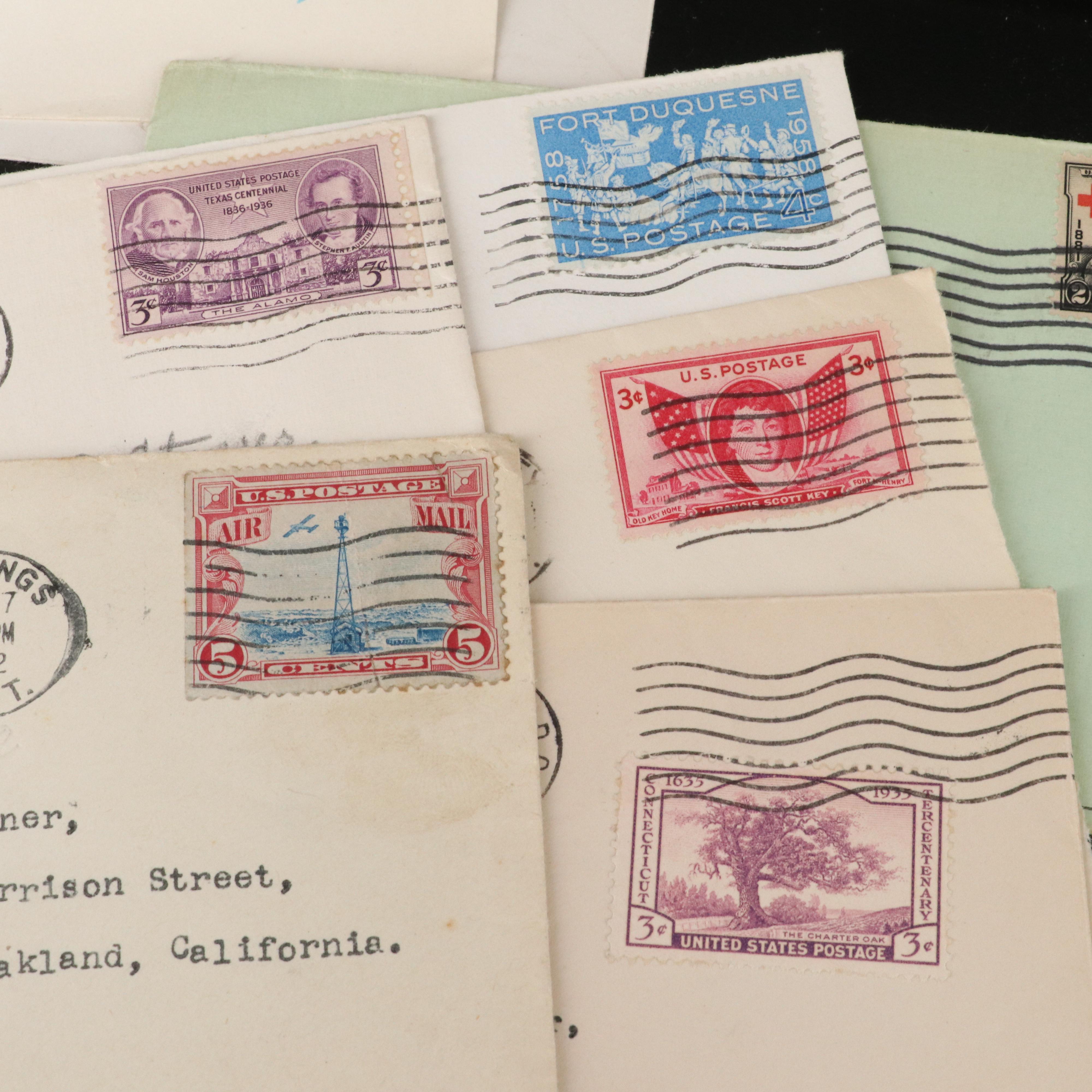 252 U.S. Postal Covers, 1917 to 1990s