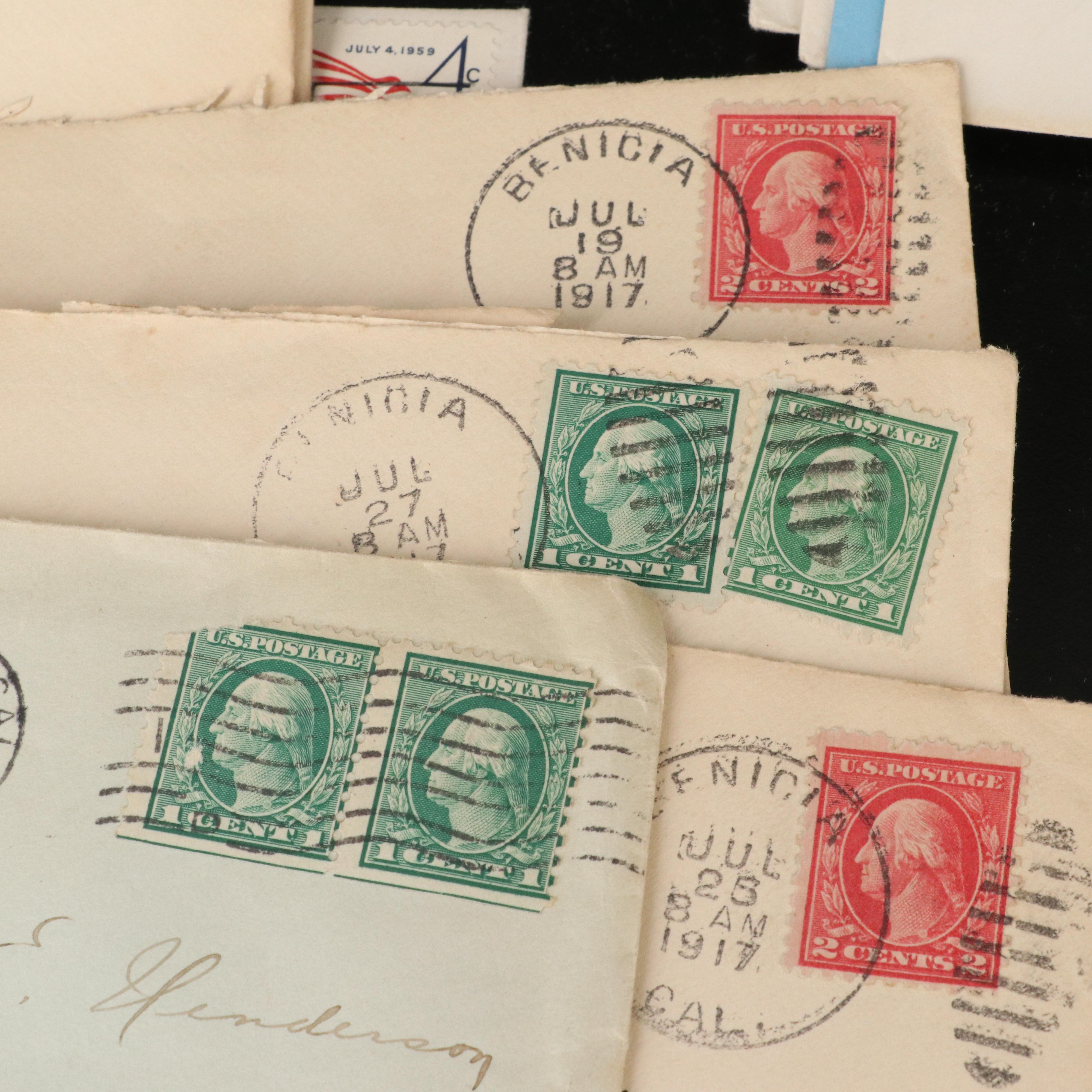 252 U.S. Postal Covers, 1917 to 1990s