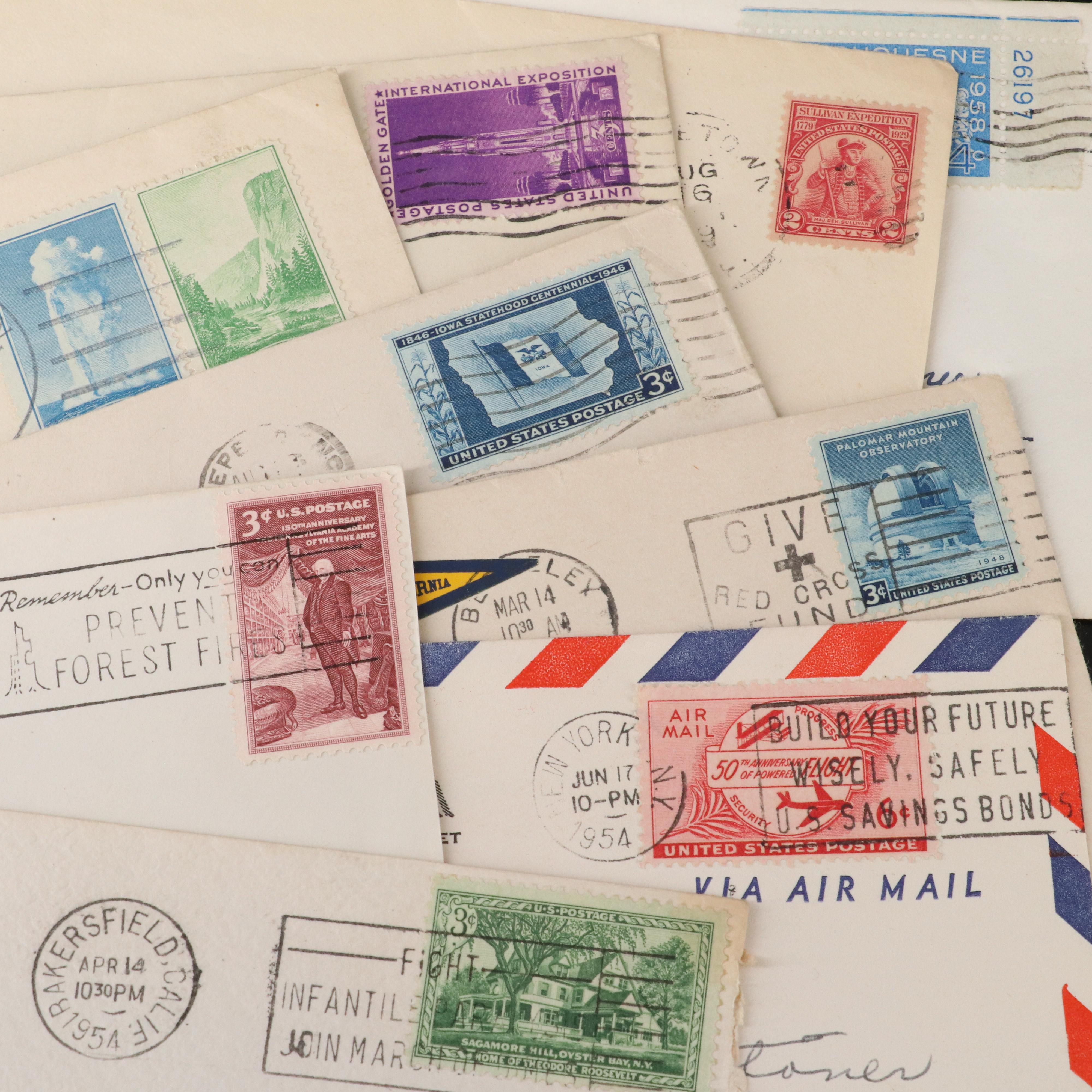 252 U.S. Postal Covers, 1917 to 1990s