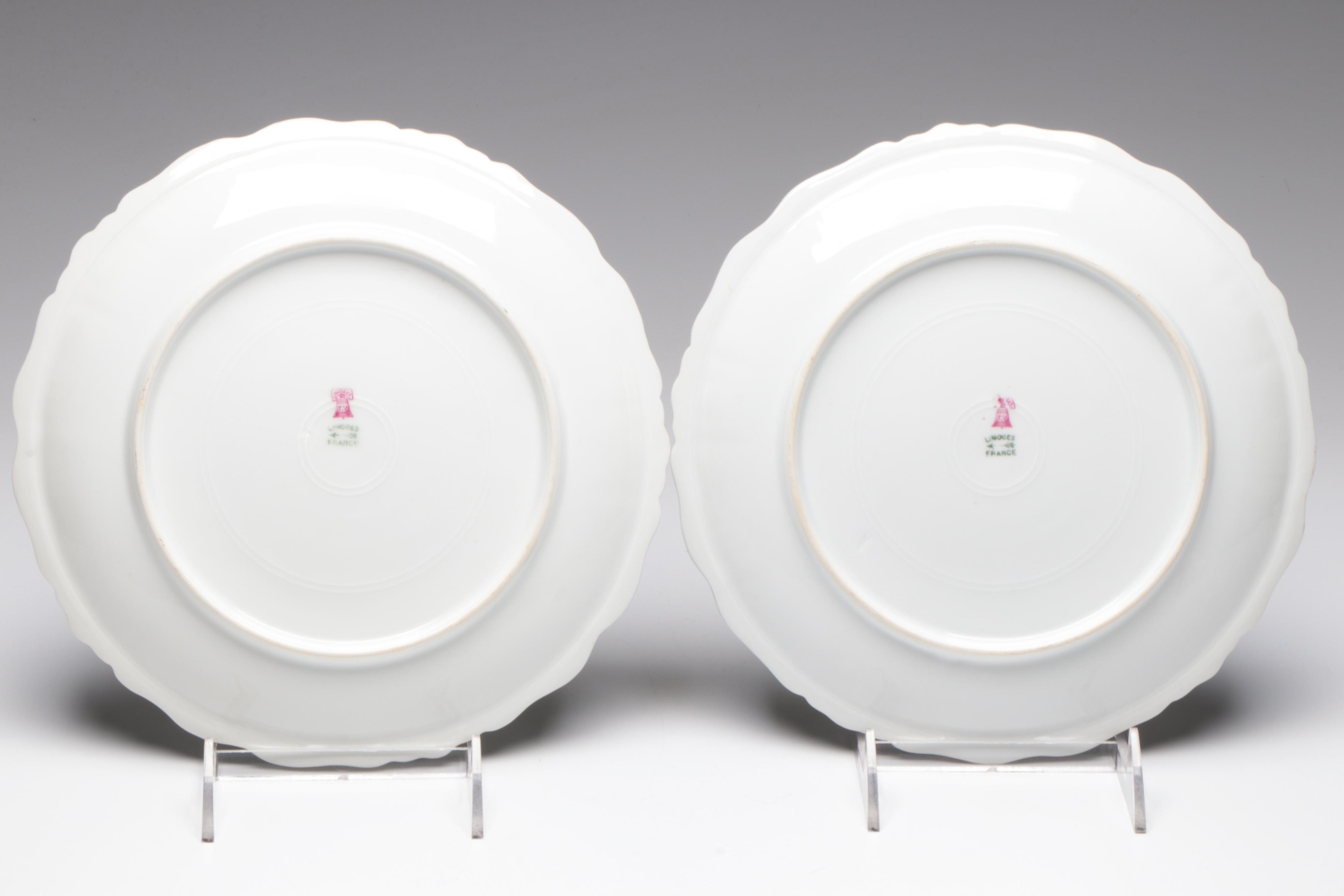 Tressemanes & Vogt Limoges Porcelain Fish Plates, Late 19th/ Early 20th Century