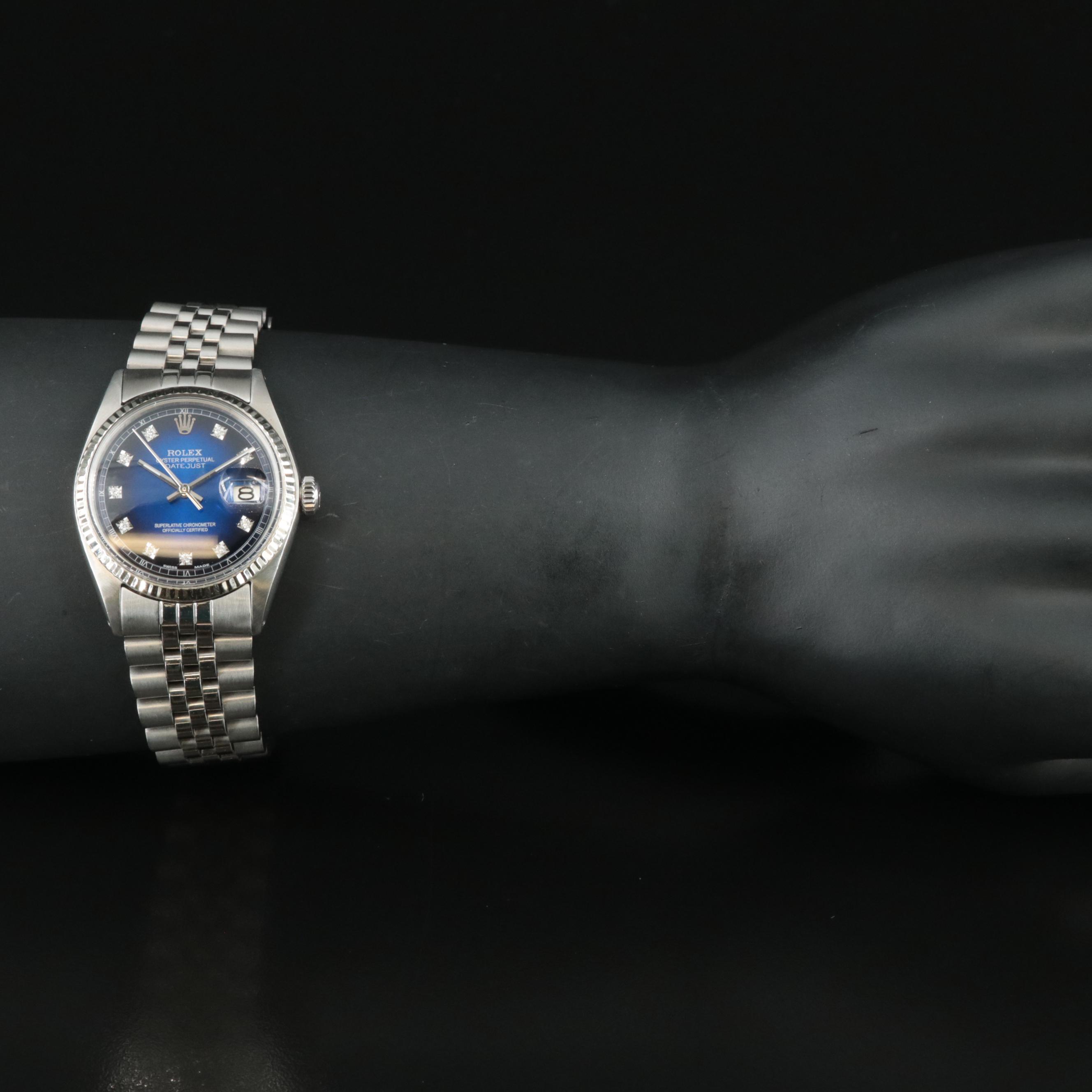 1968 Rolex Custom Diamond Dial and Band Datejust Watch