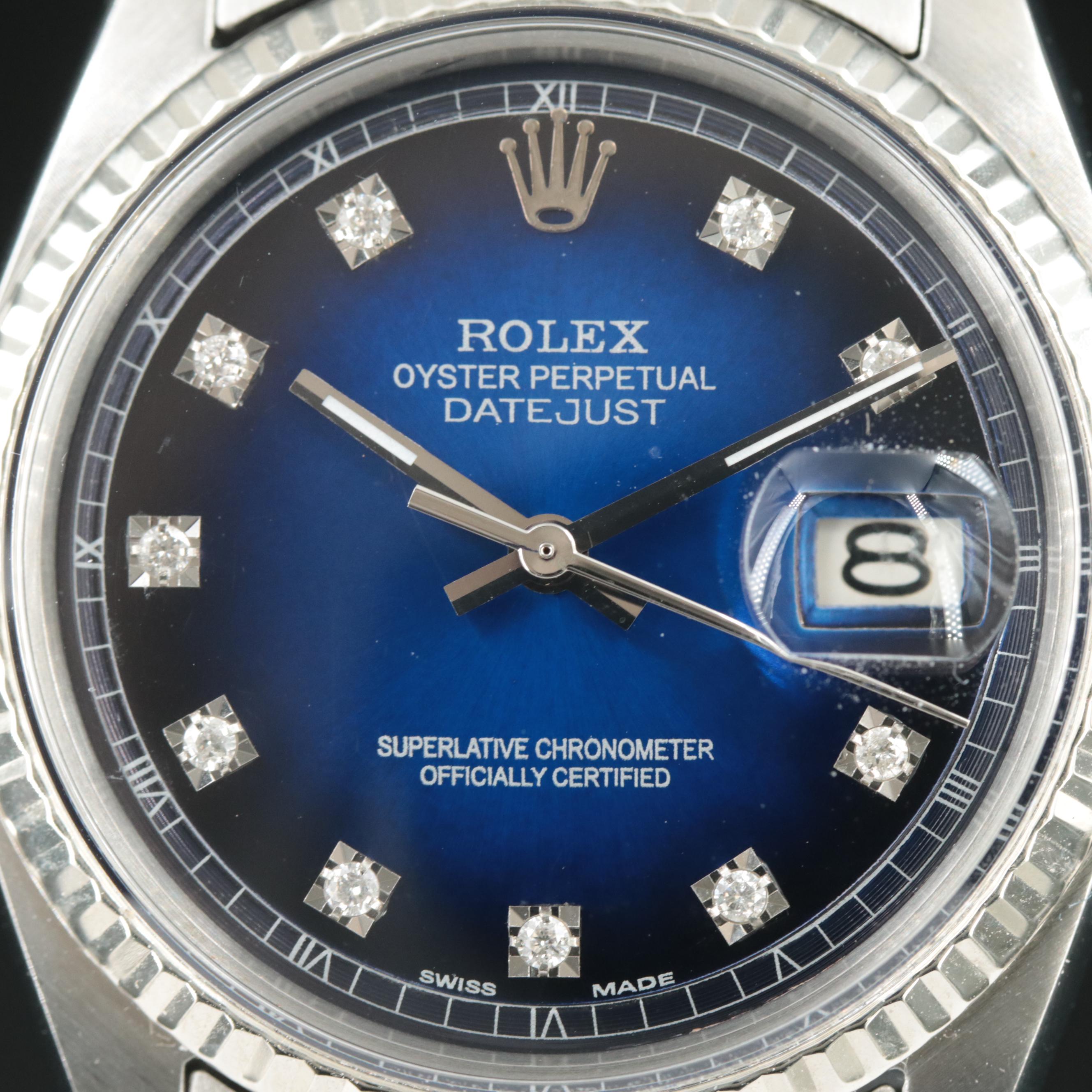 1968 Rolex Custom Diamond Dial and Band Datejust Watch