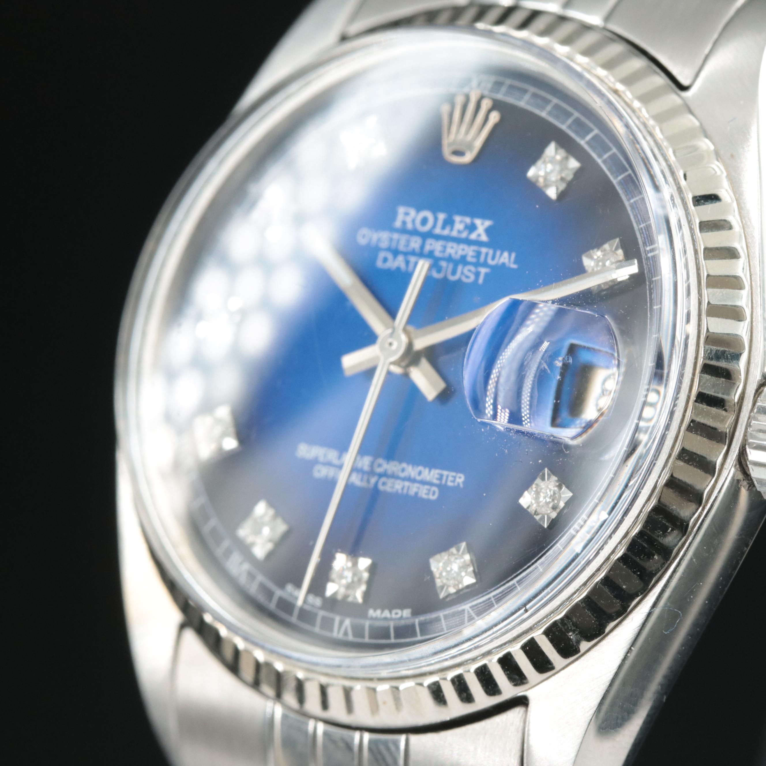 1968 Rolex Custom Diamond Dial and Band Datejust Watch