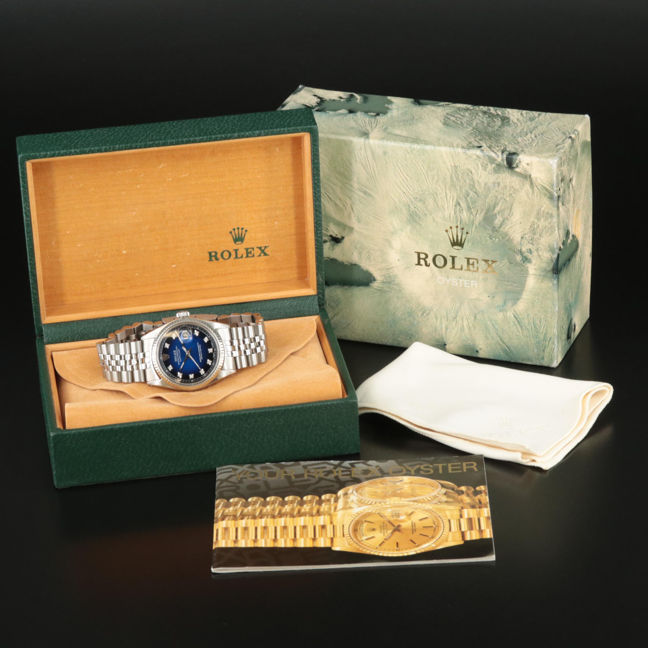 1968 Rolex Custom Diamond Dial and Band Datejust Watch