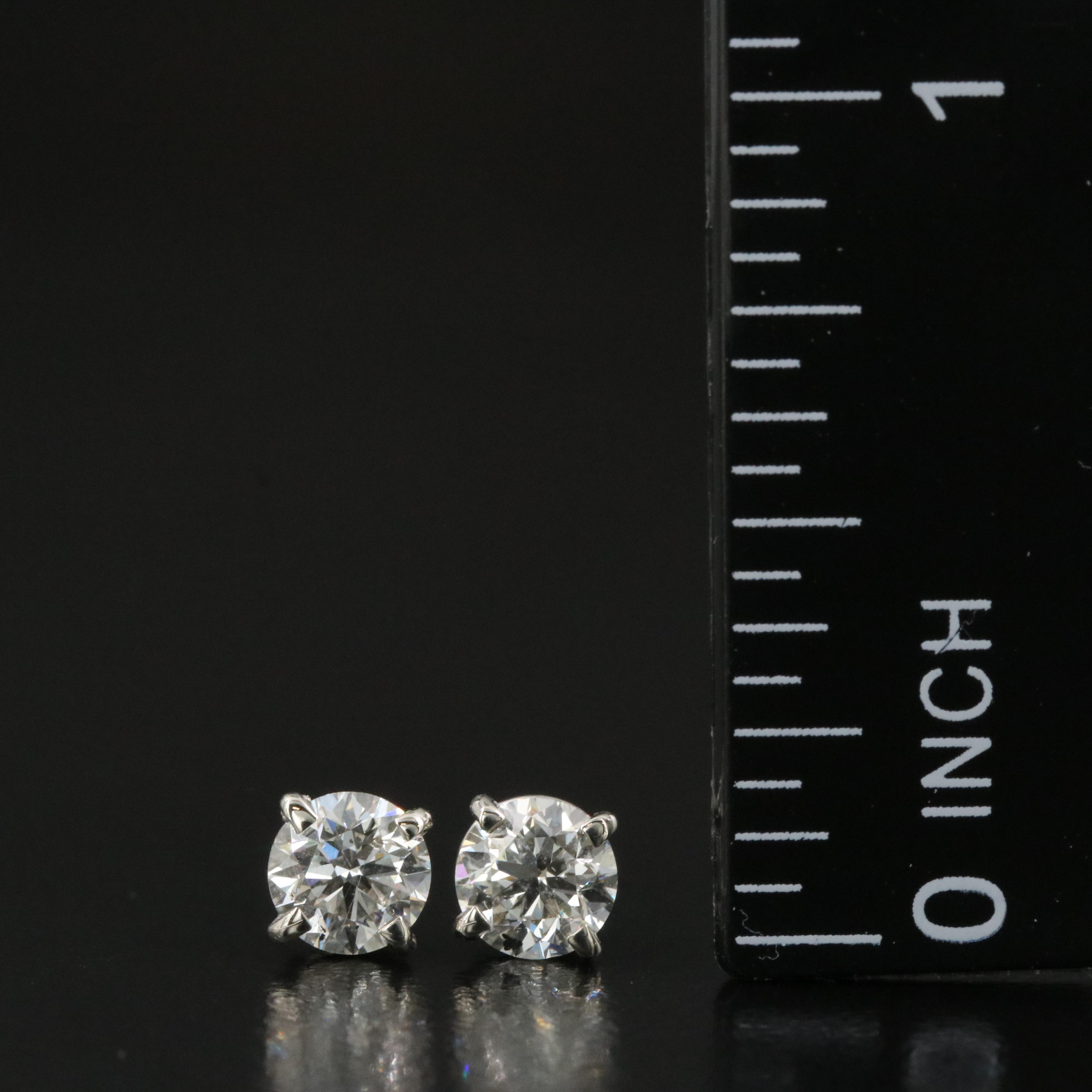 18K 1.00 CTW Diamond Solitaire Stud Earrings with GIA Reports