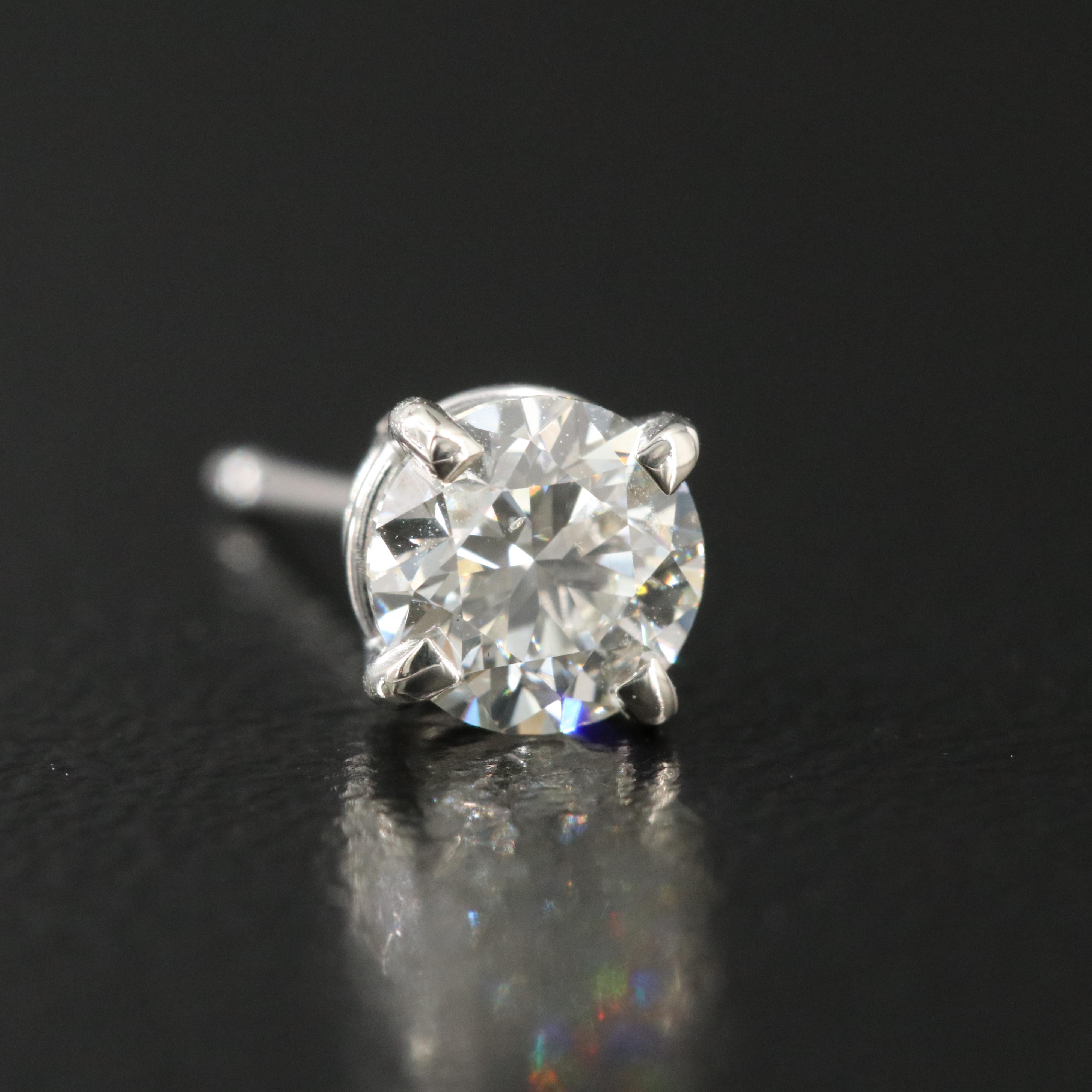 18K 1.00 CTW Diamond Solitaire Stud Earrings with GIA Reports
