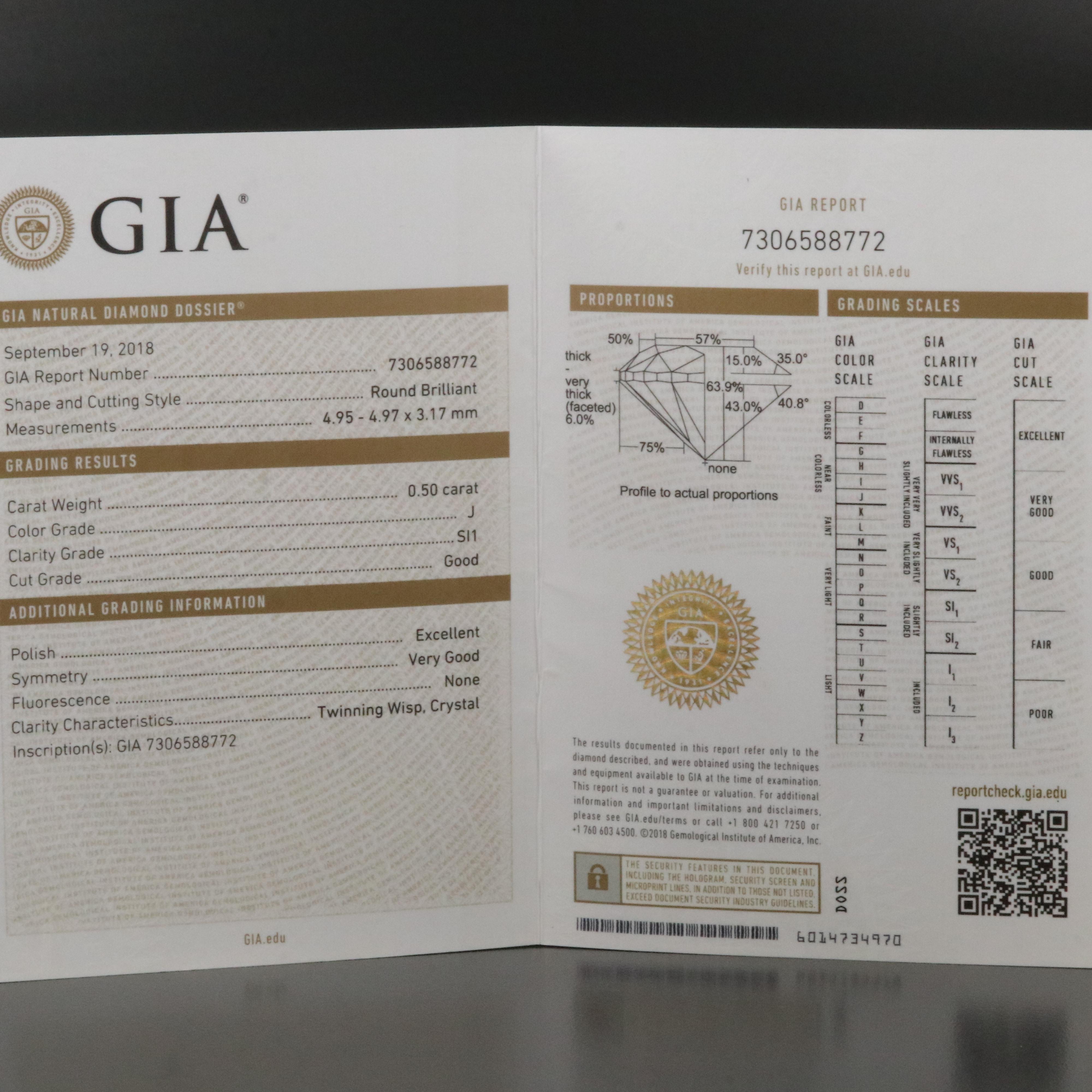 18K 1.00 CTW Diamond Solitaire Stud Earrings with GIA Reports