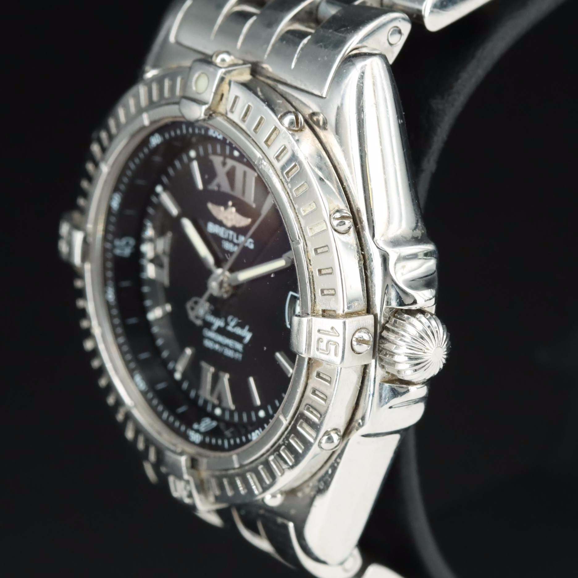 Breitling Wings Lady Stainless Steel 100M Date Quartz Watch