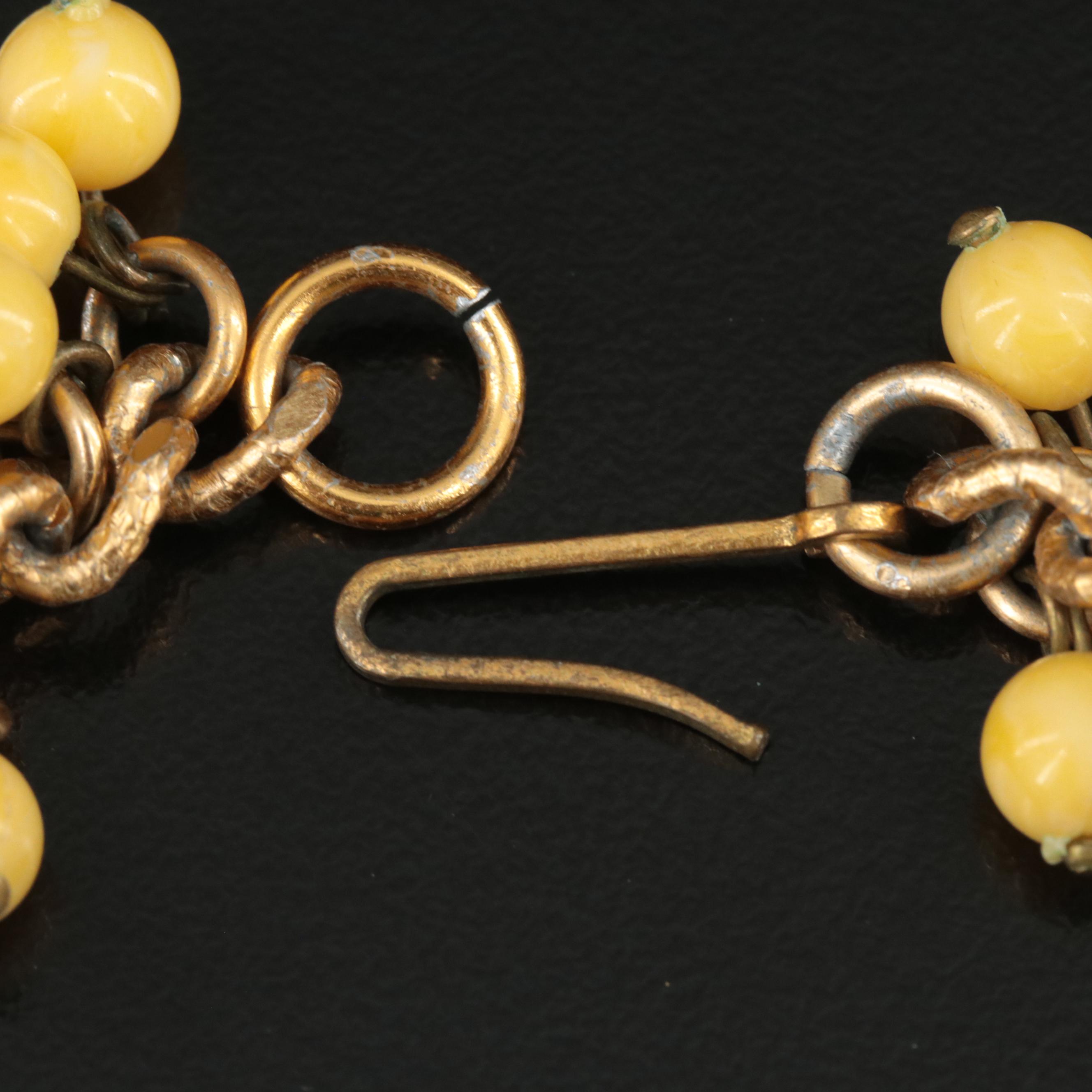 Vintage Fringe and Bead Necklace Featuring Tree Nuts