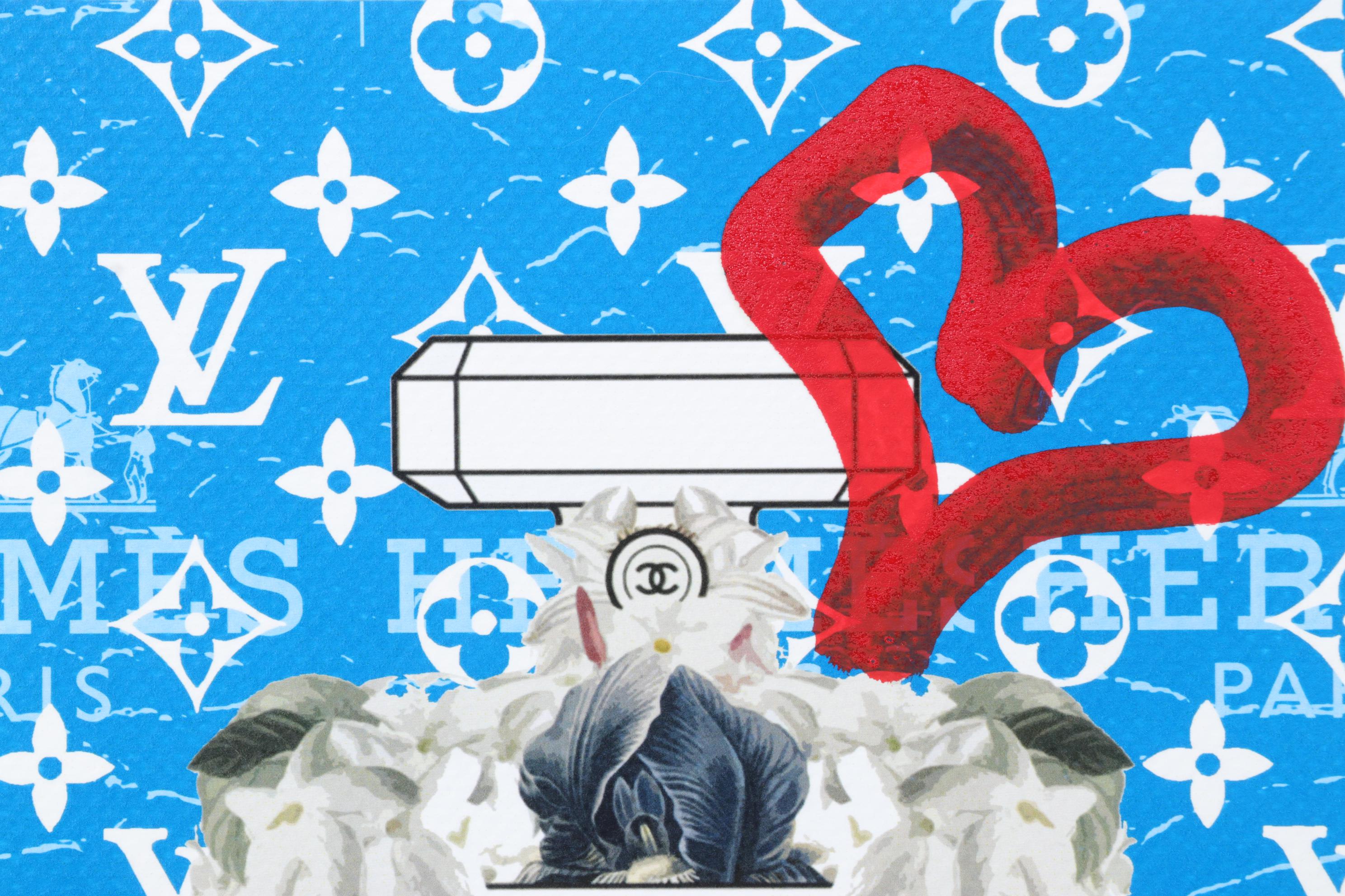 Death NYC Pop Art Graphic Print Homage to Chanel and Louis Vuitton, 2023