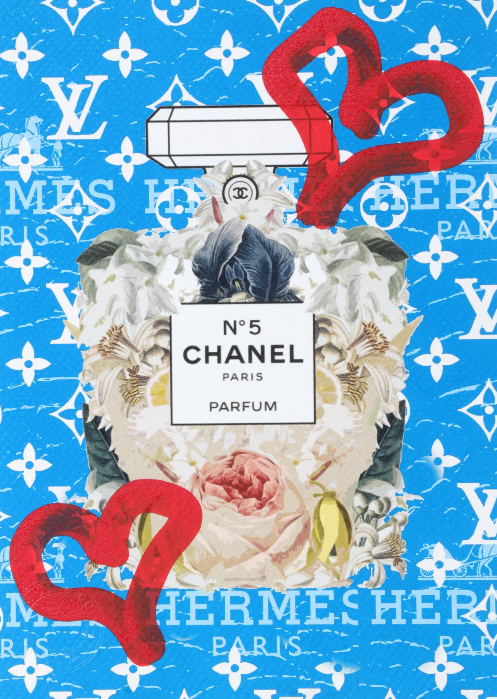Death NYC Pop Art Graphic Print Homage to Chanel and Louis Vuitton, 2023