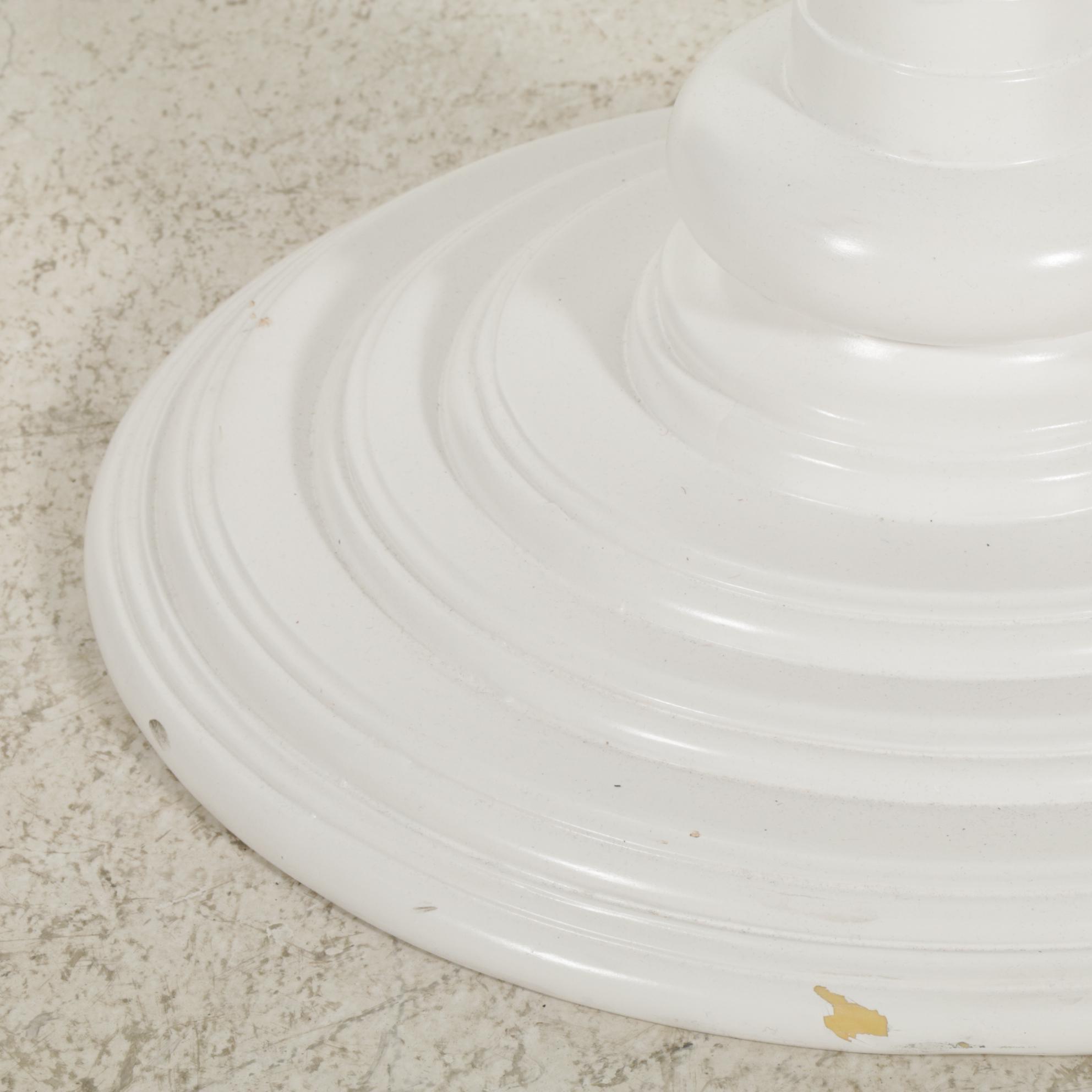 Frontgate Donatella Baroque Inspired White Bistro Table with Glass Top