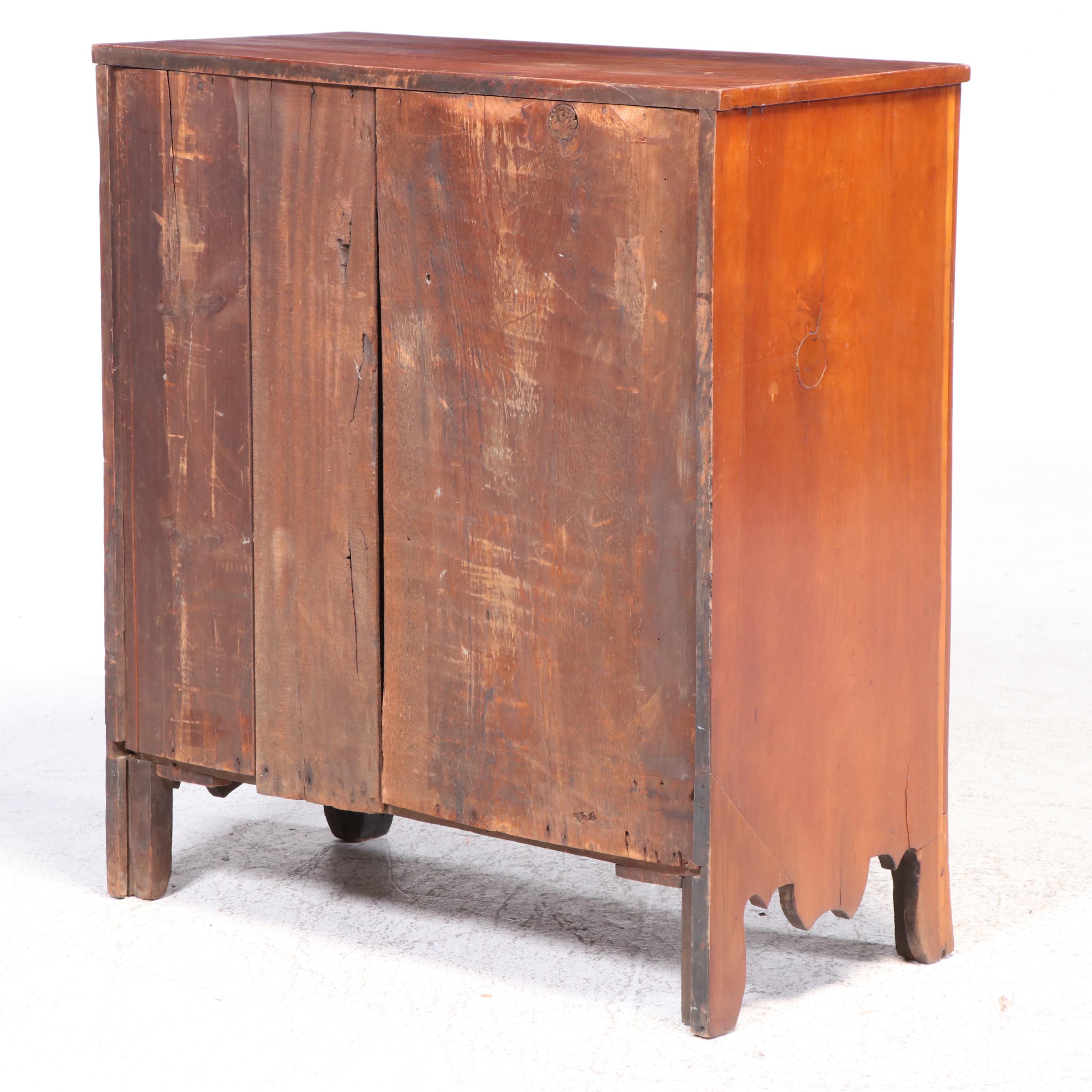 American Sheraton Cherry Chest of Drawers with String Inlay