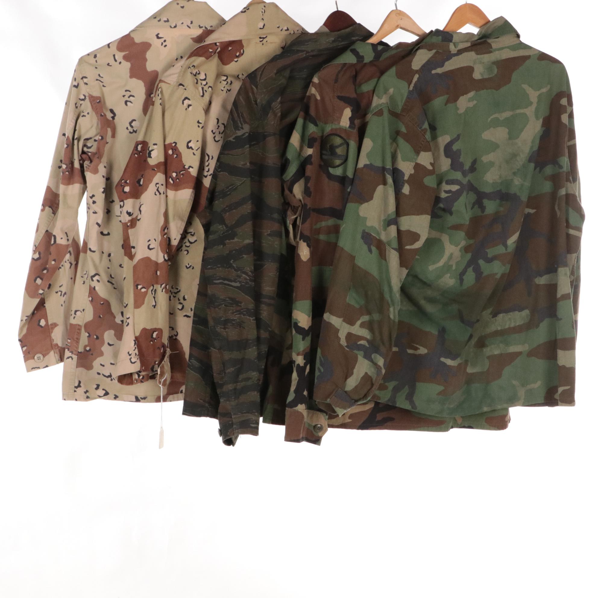US Military Desert, Tiger and Woodland Camouflage Pattern Uniforms