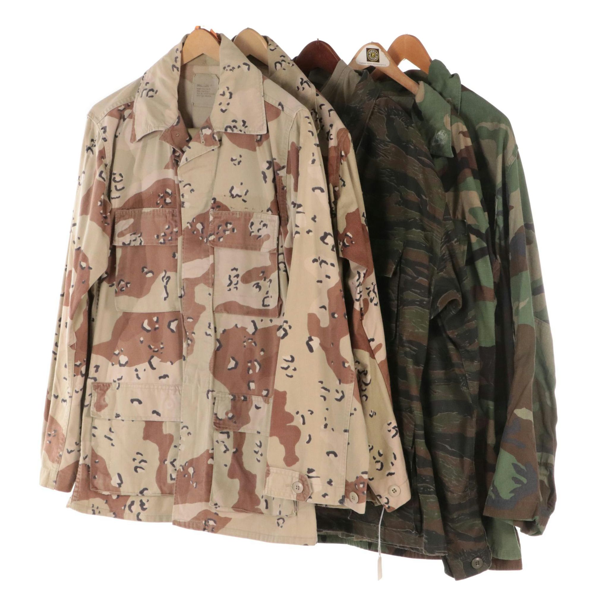 US Military Desert, Tiger and Woodland Camouflage Pattern Uniforms