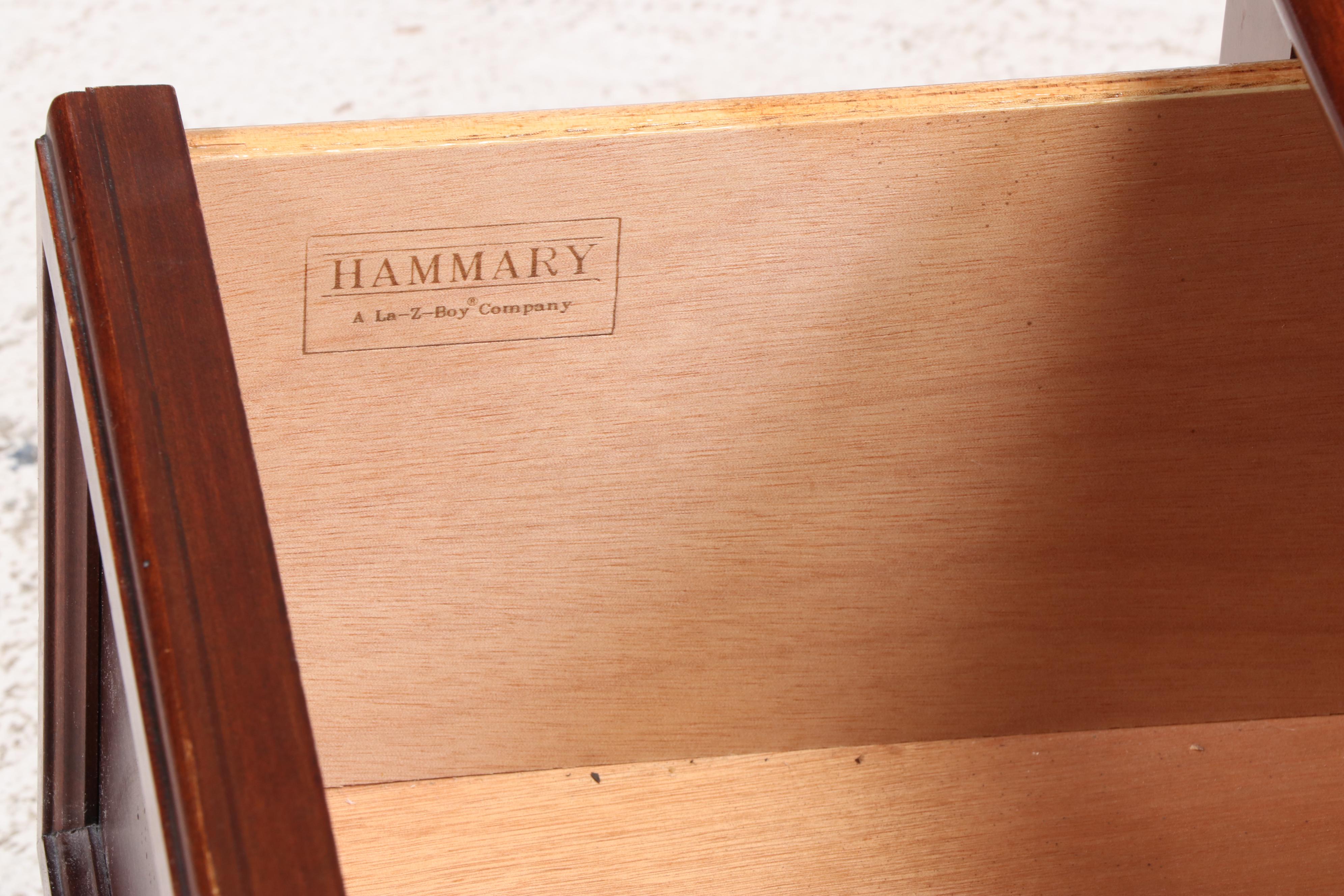 Hammary Cherrywood, Maple, and Line-Inlaid Coffee Table and Side Table