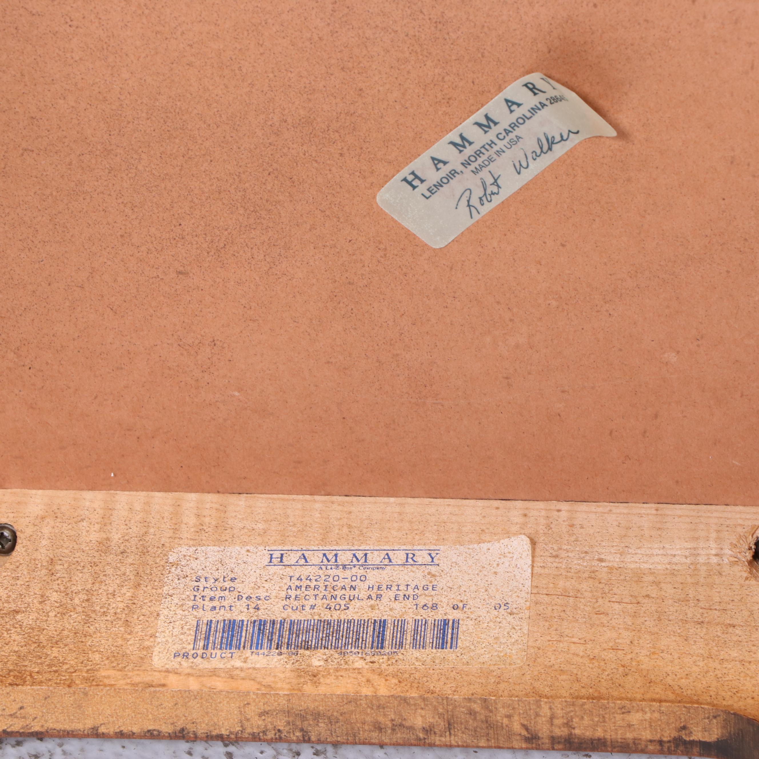 Hammary Cherrywood, Maple, and Line-Inlaid Coffee Table and Side Table