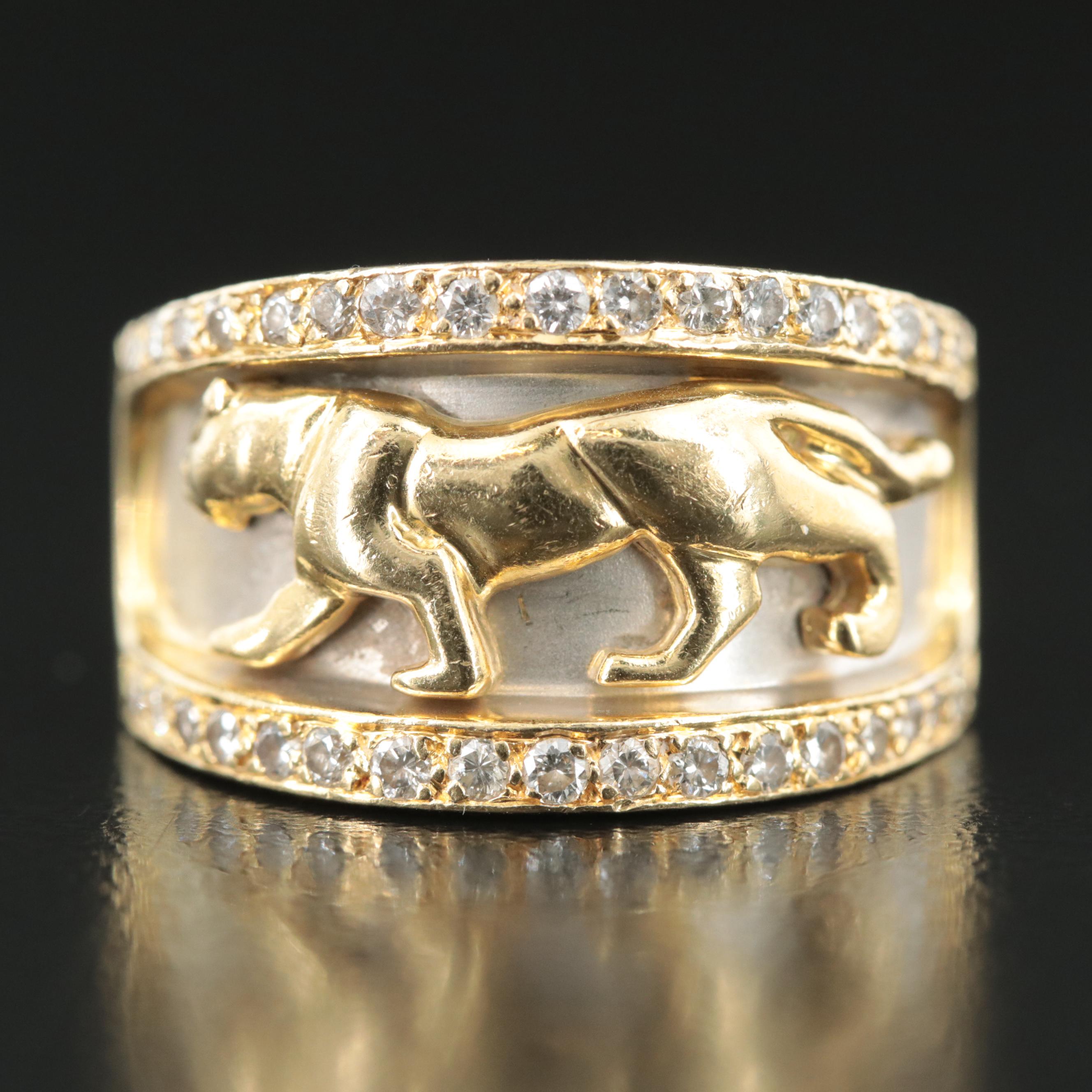 18K 0.51 CTW Diamond Panther Ring