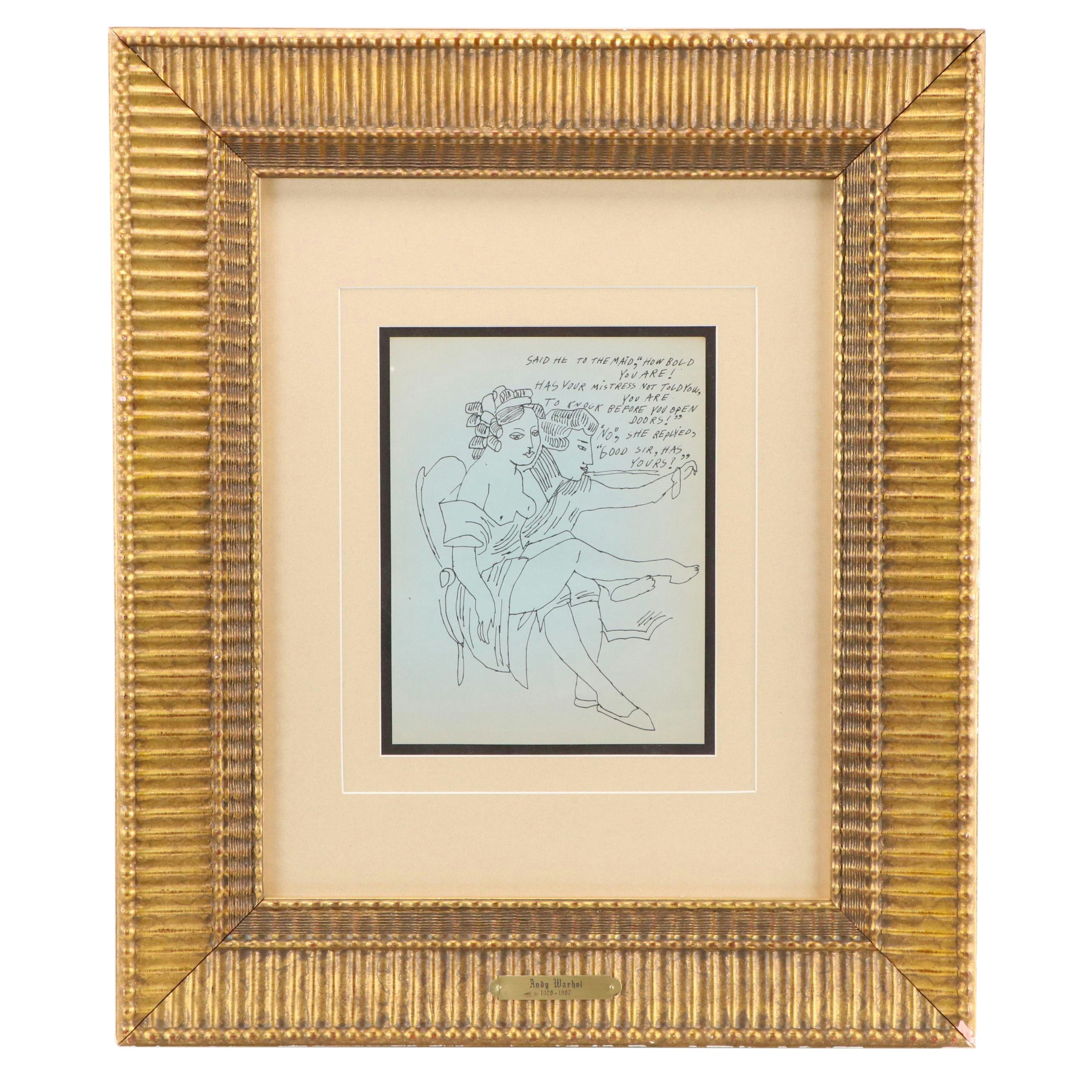 Andy Warhol Offset Lithograph from "Love is a Pink Cake" Series, 1953