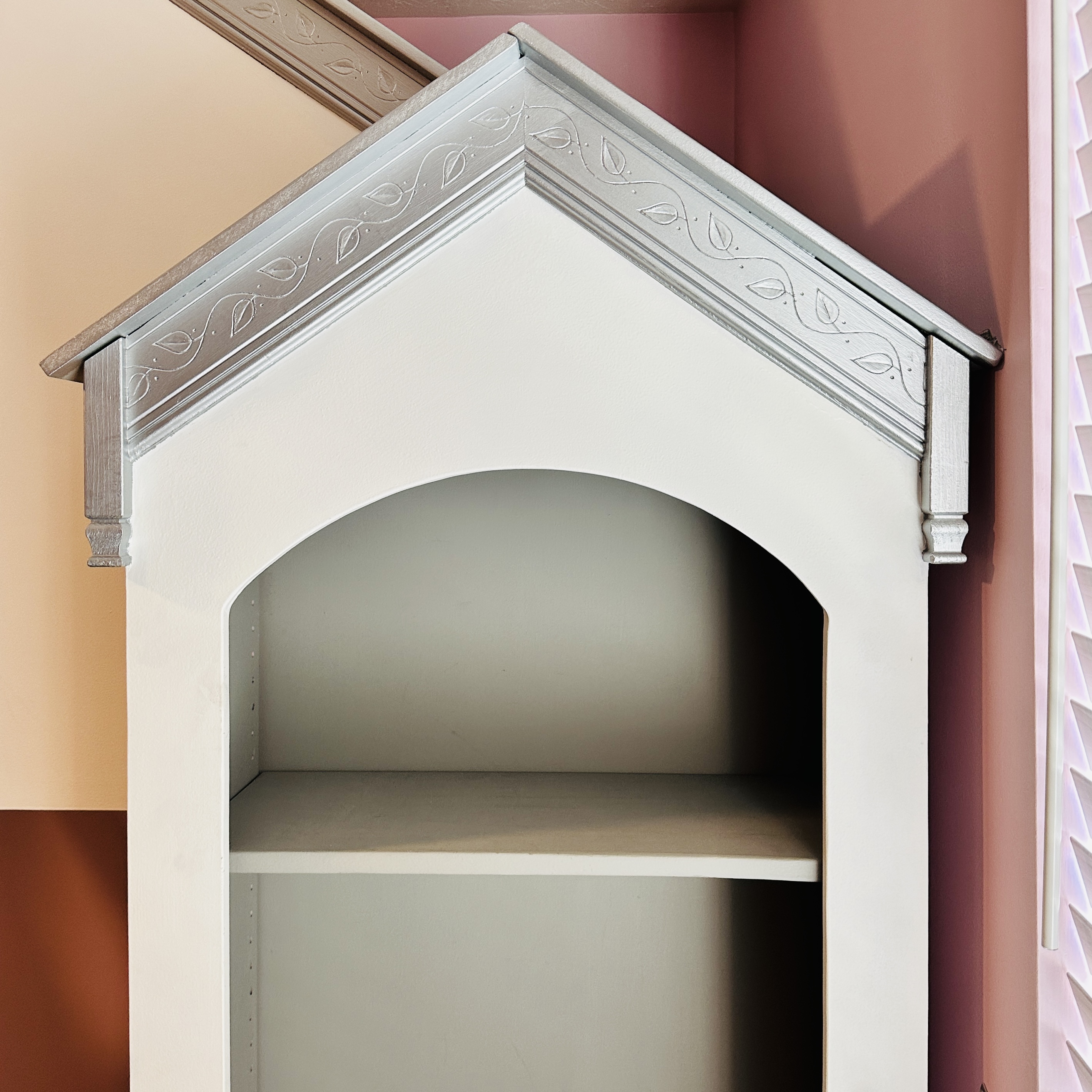 Custom-Built Dollhouse Motif Lofted Bed with Built-In Storage