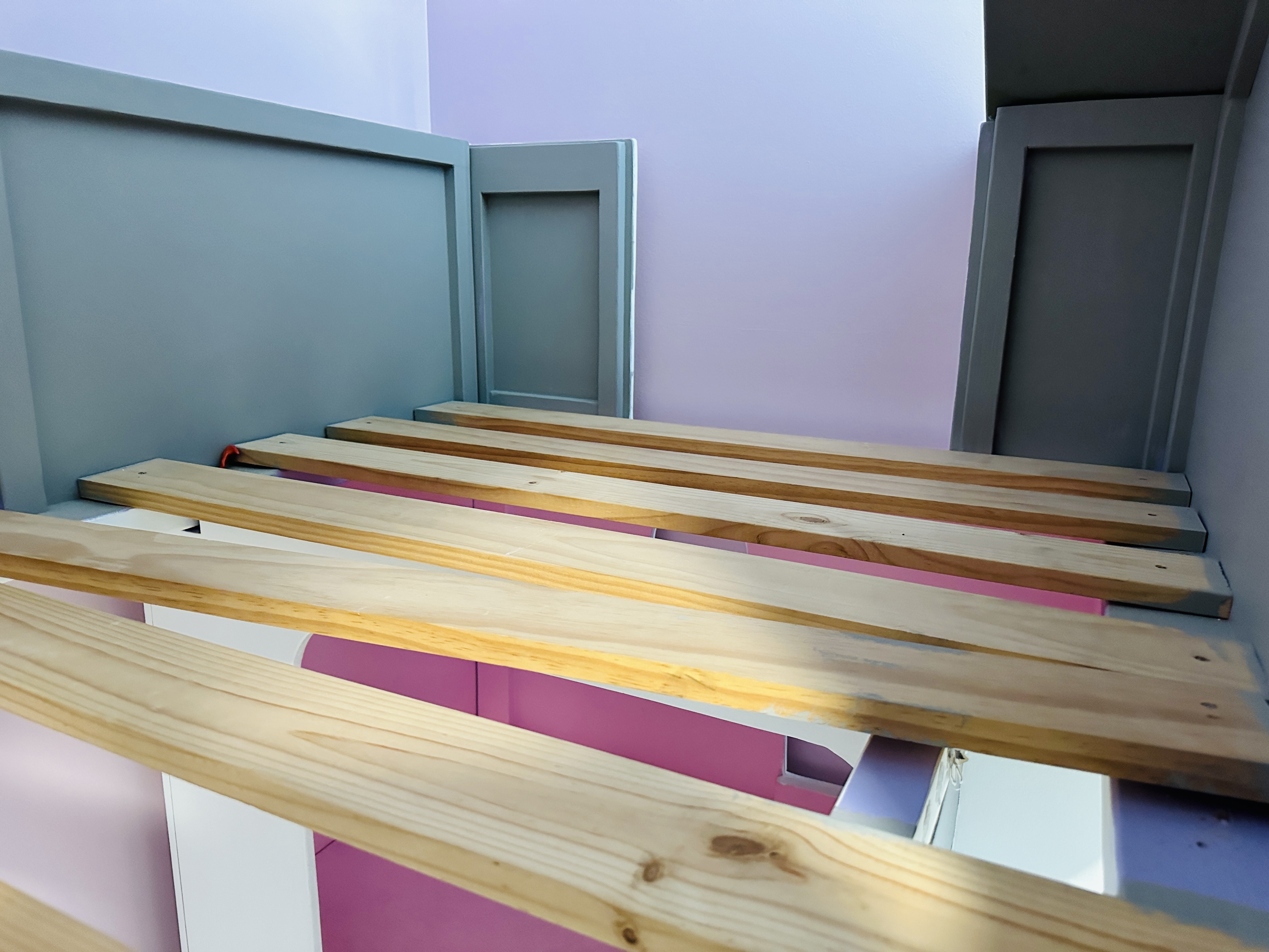 Custom-Built Dollhouse Motif Lofted Bed with Built-In Storage